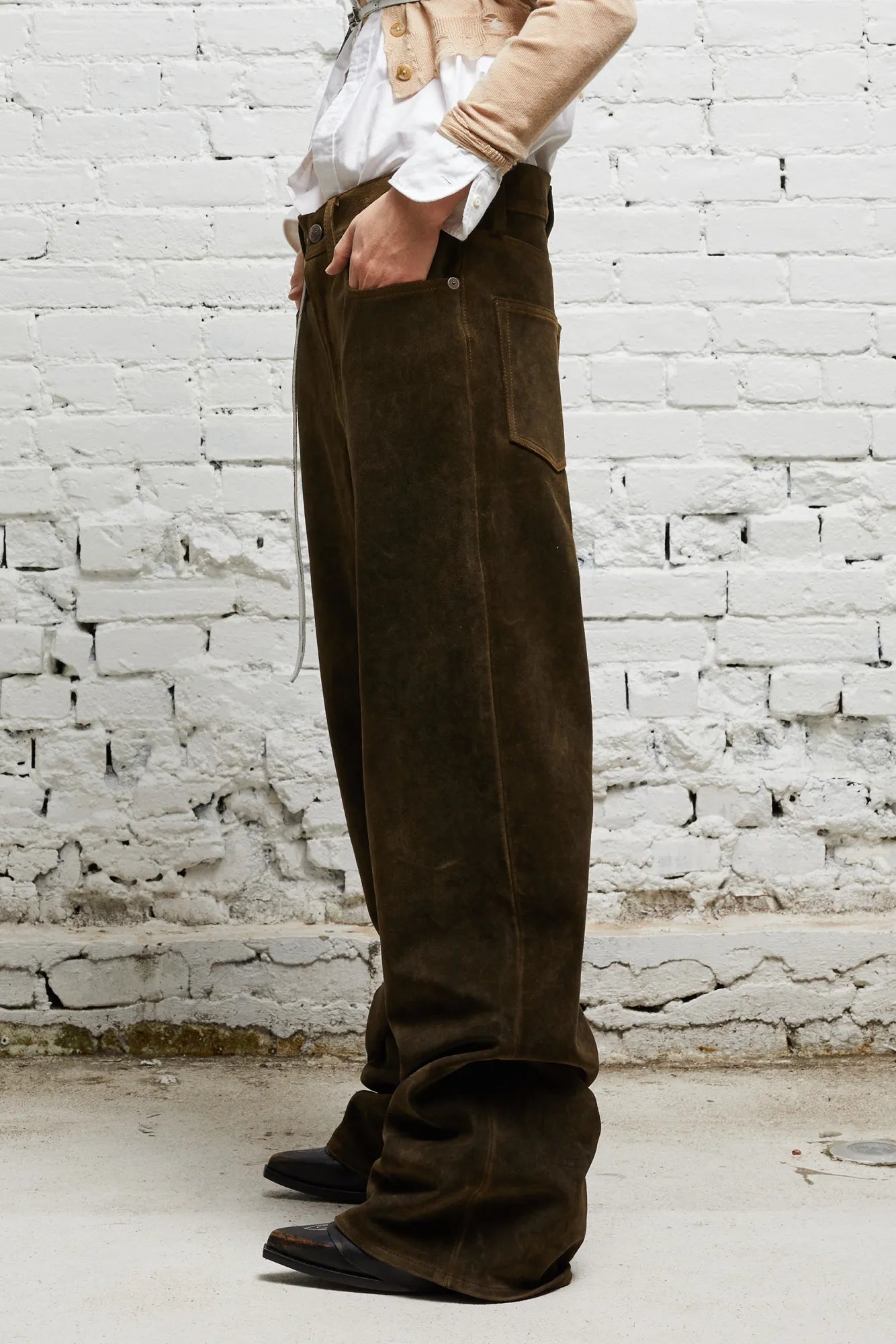 D'ARCY LOOSE LEATHER PANT - BROWN - R13