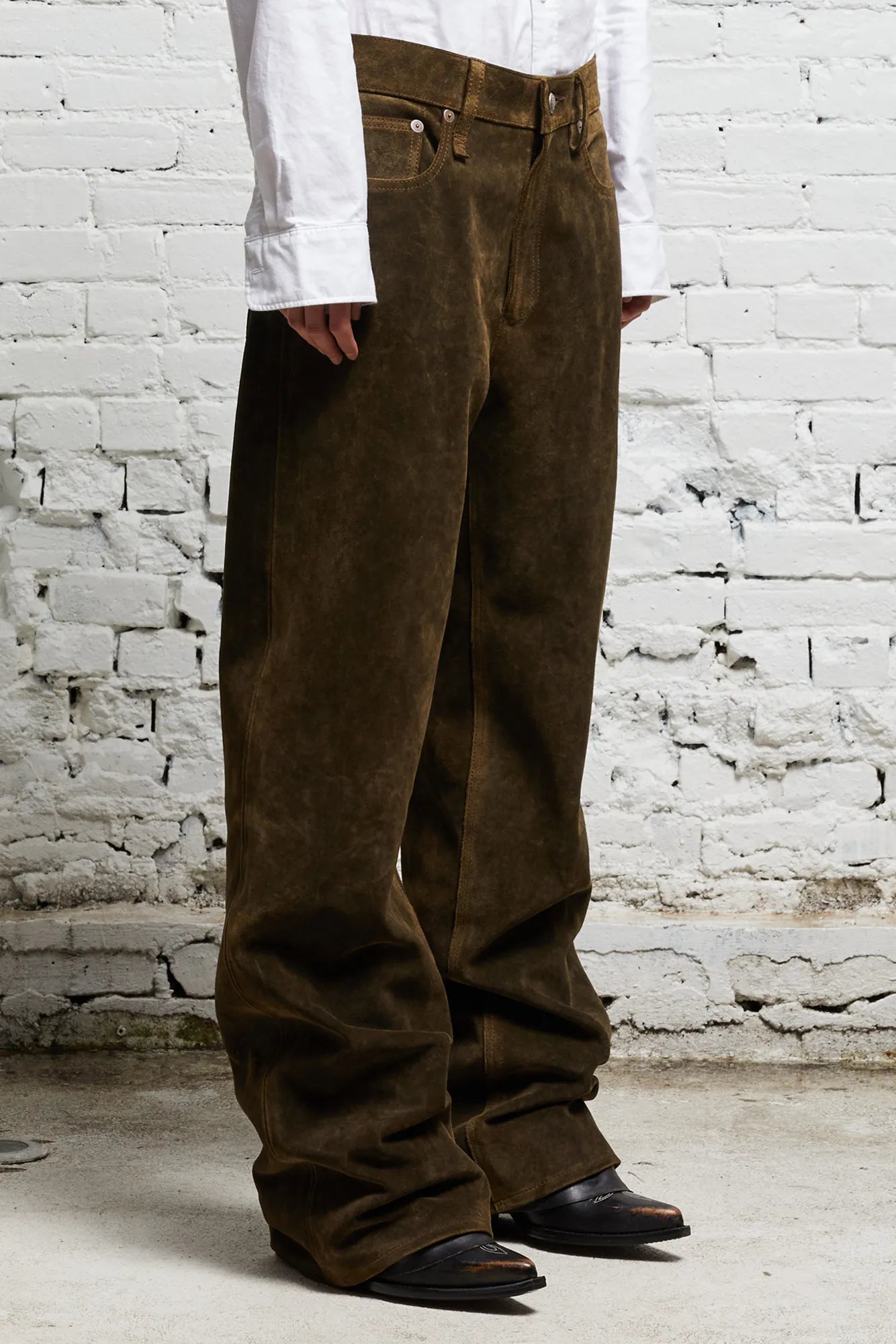 D'ARCY LOOSE LEATHER PANT - BROWN - R13