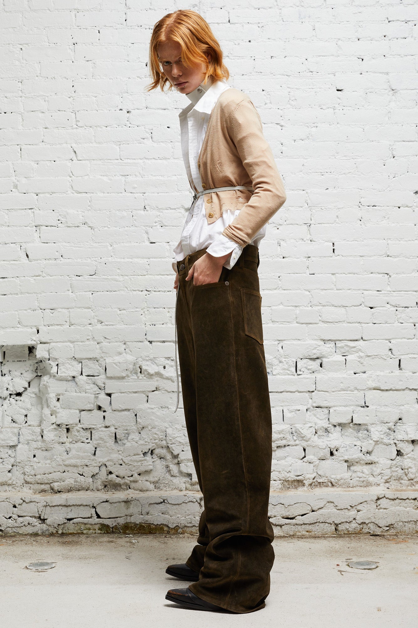 D'ARCY LOOSE LEATHER PANT - BROWN - R13