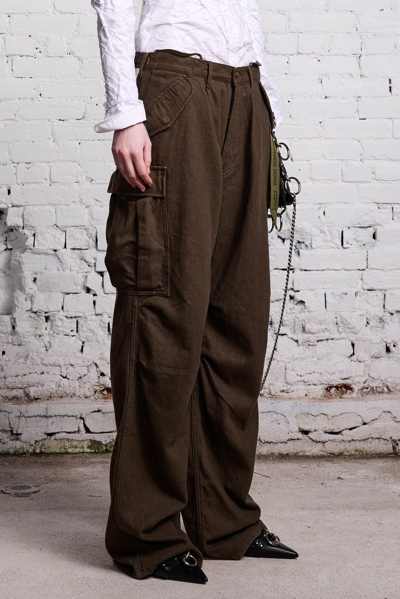 DAMON CARGO PANT - OLIVE CASHMERE DENIM - R13