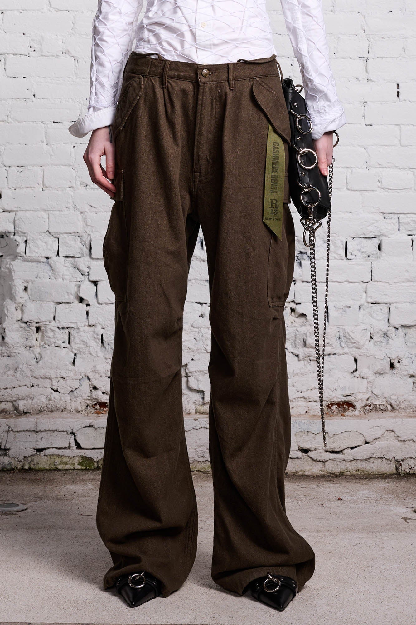 DAMON CARGO PANT - OLIVE CASHMERE DENIM - R13