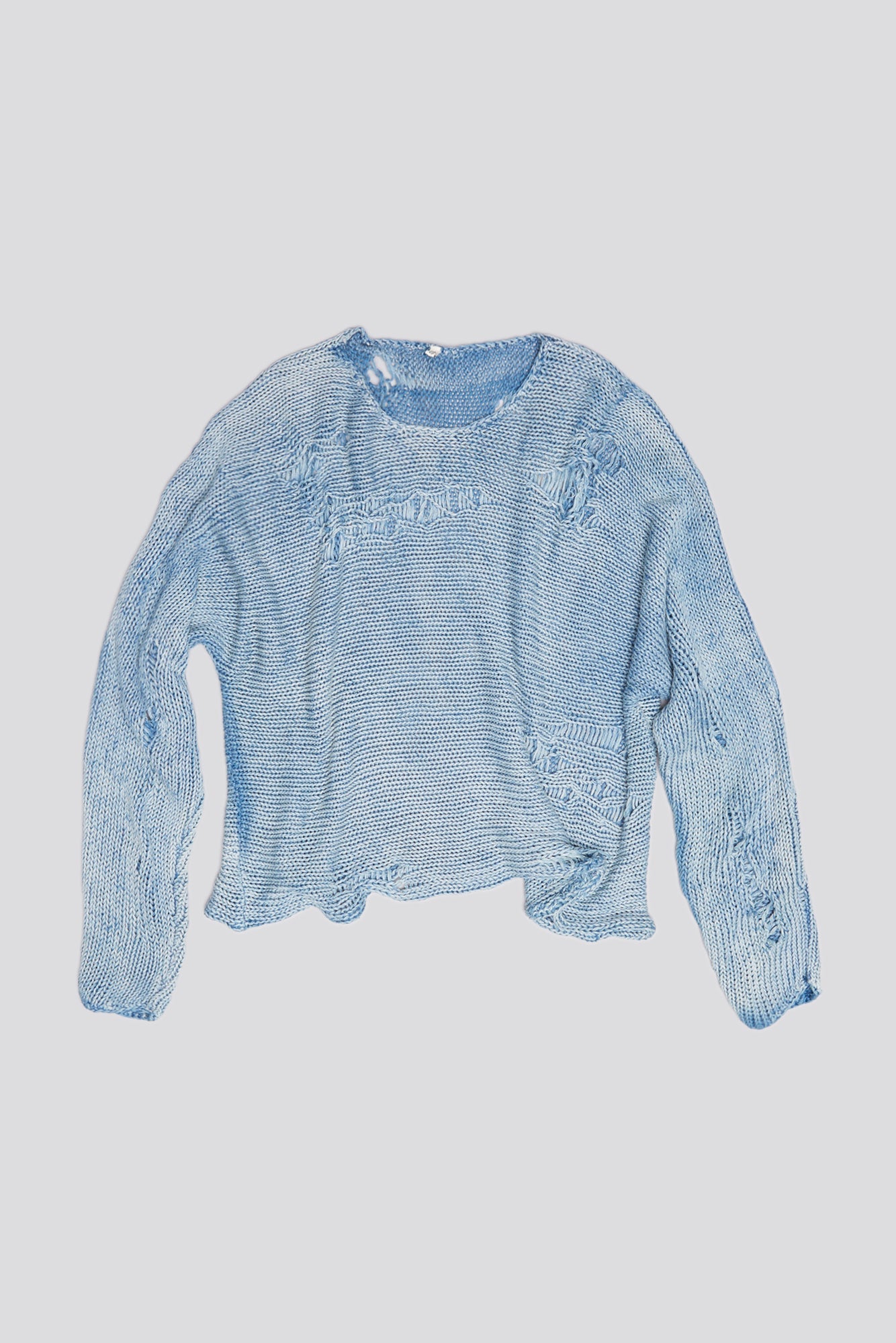 DISTRESSED BOYFRIEND CREWNECK - LIGHT INDIGO - R13