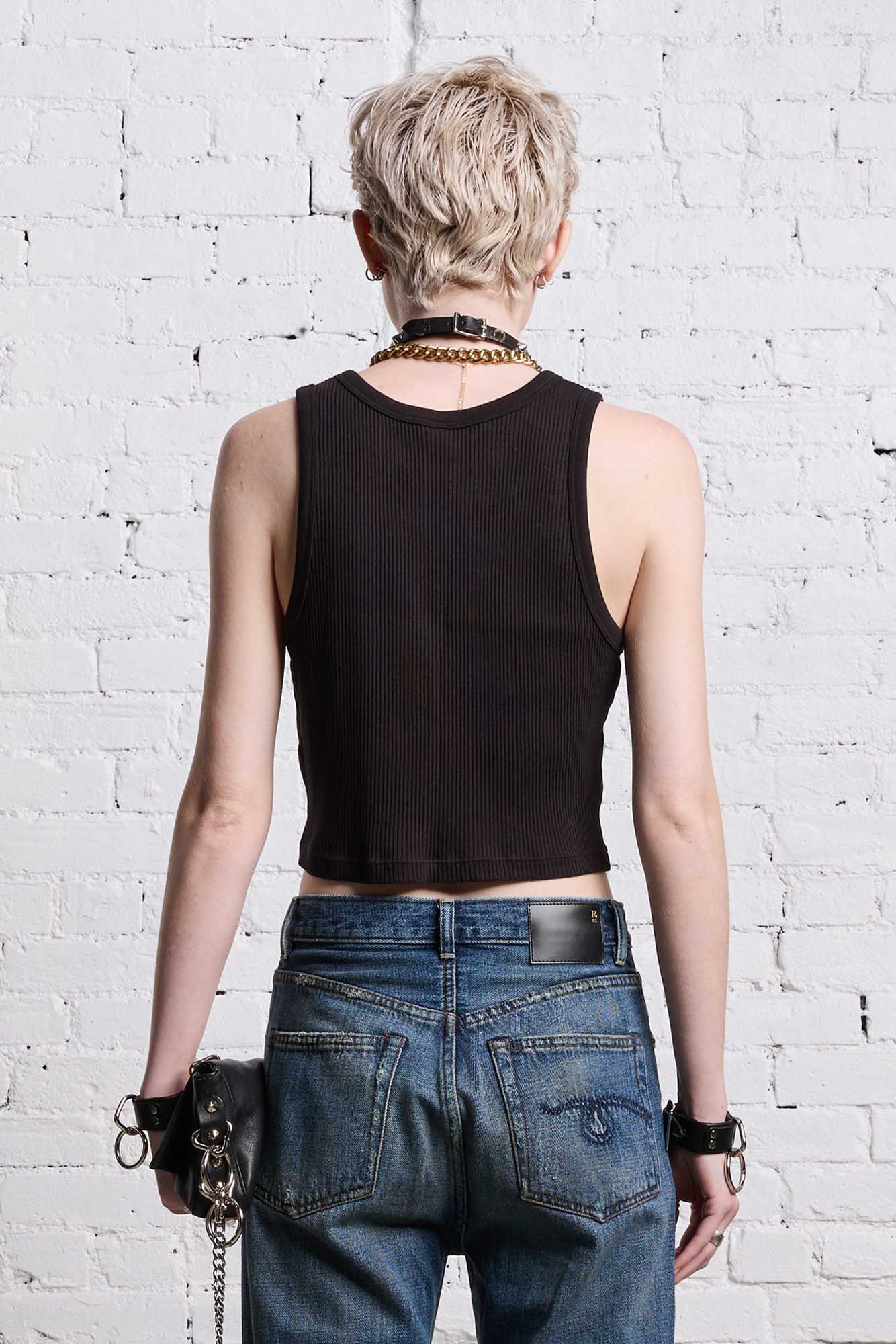 DISTRESSED TANK - BLACK - R13