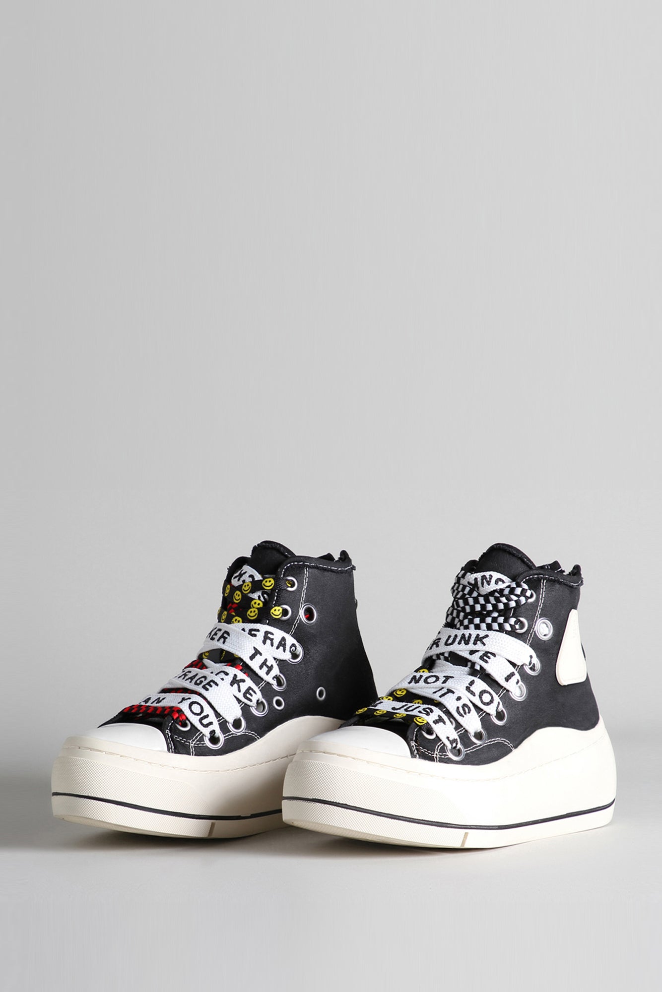 DOUBLE GROMMET KURT HIGH TOP SNEAKER - BLACK - R13