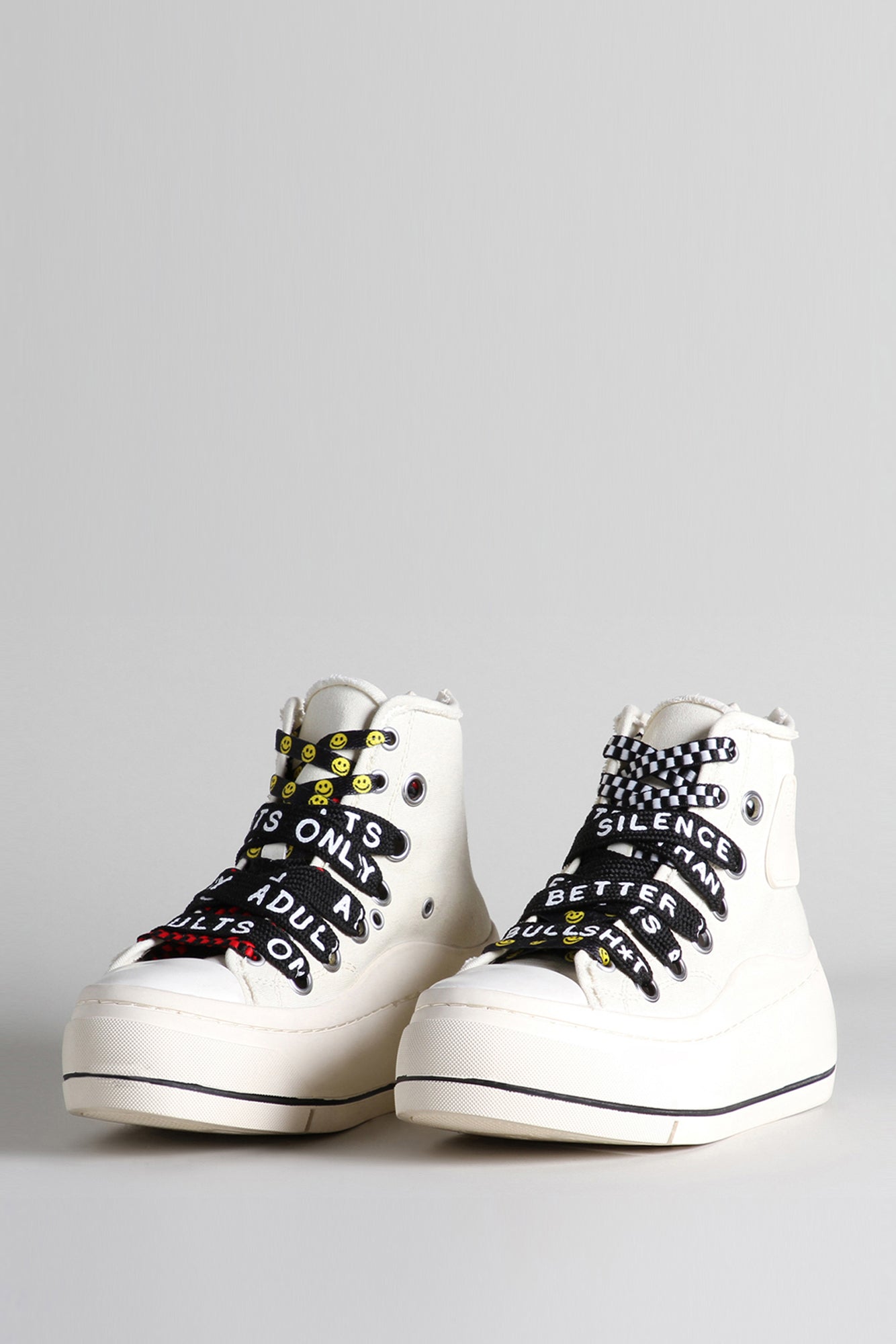 DOUBLE GROMMET KURT HIGH TOP SNEAKER - ECRU - R13