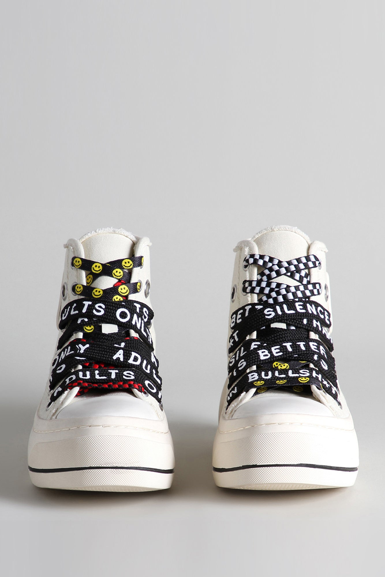 DOUBLE GROMMET KURT HIGH TOP SNEAKER - ECRU - R13