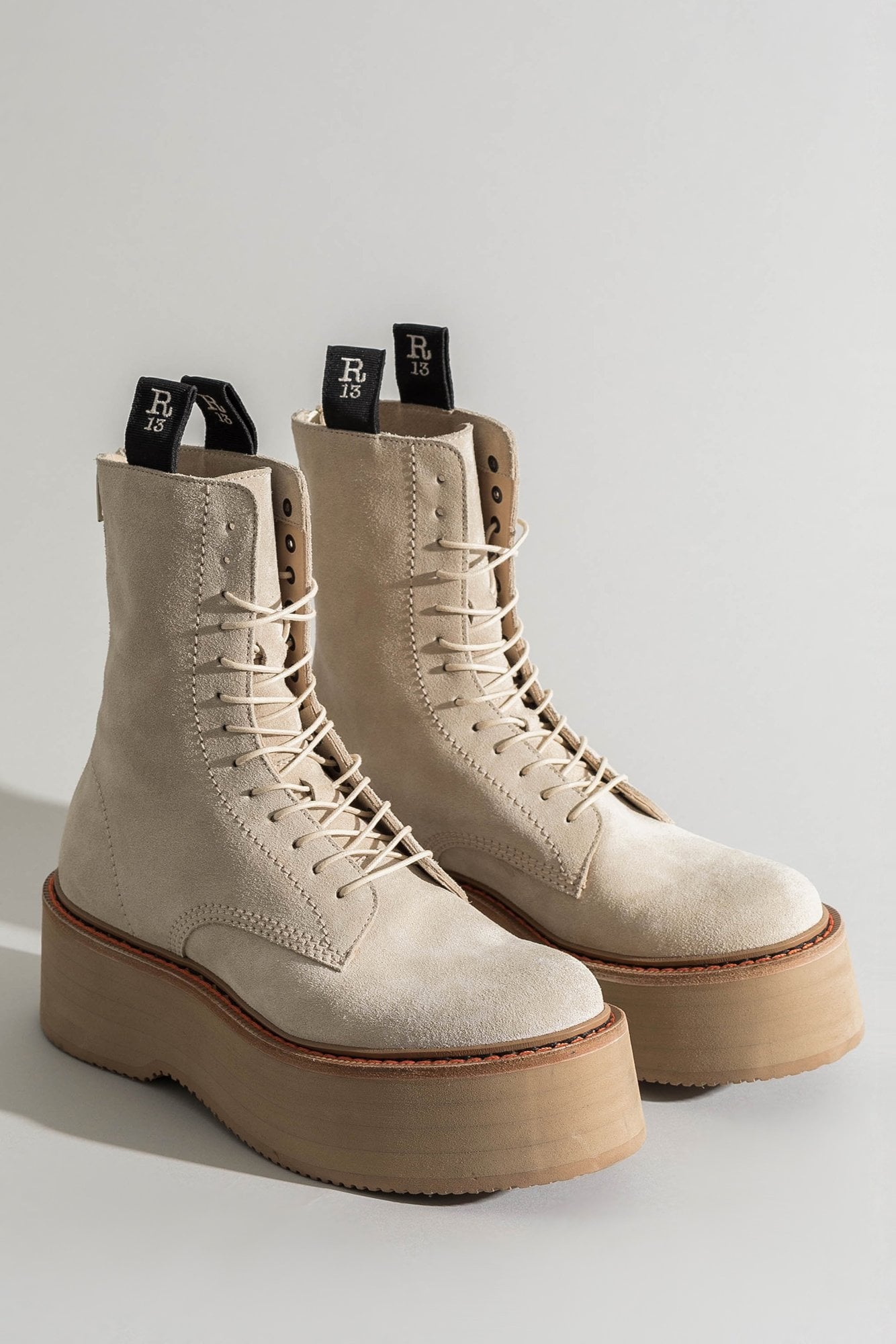 DOUBLE STACK BOOT - KHAKI SUEDE - R13