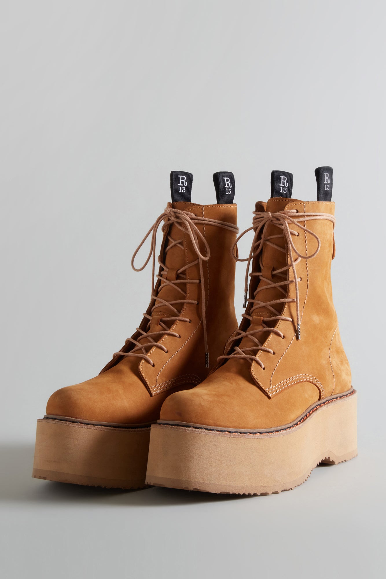 DOUBLE STACK BOOT - TAN NUBUCK - R13