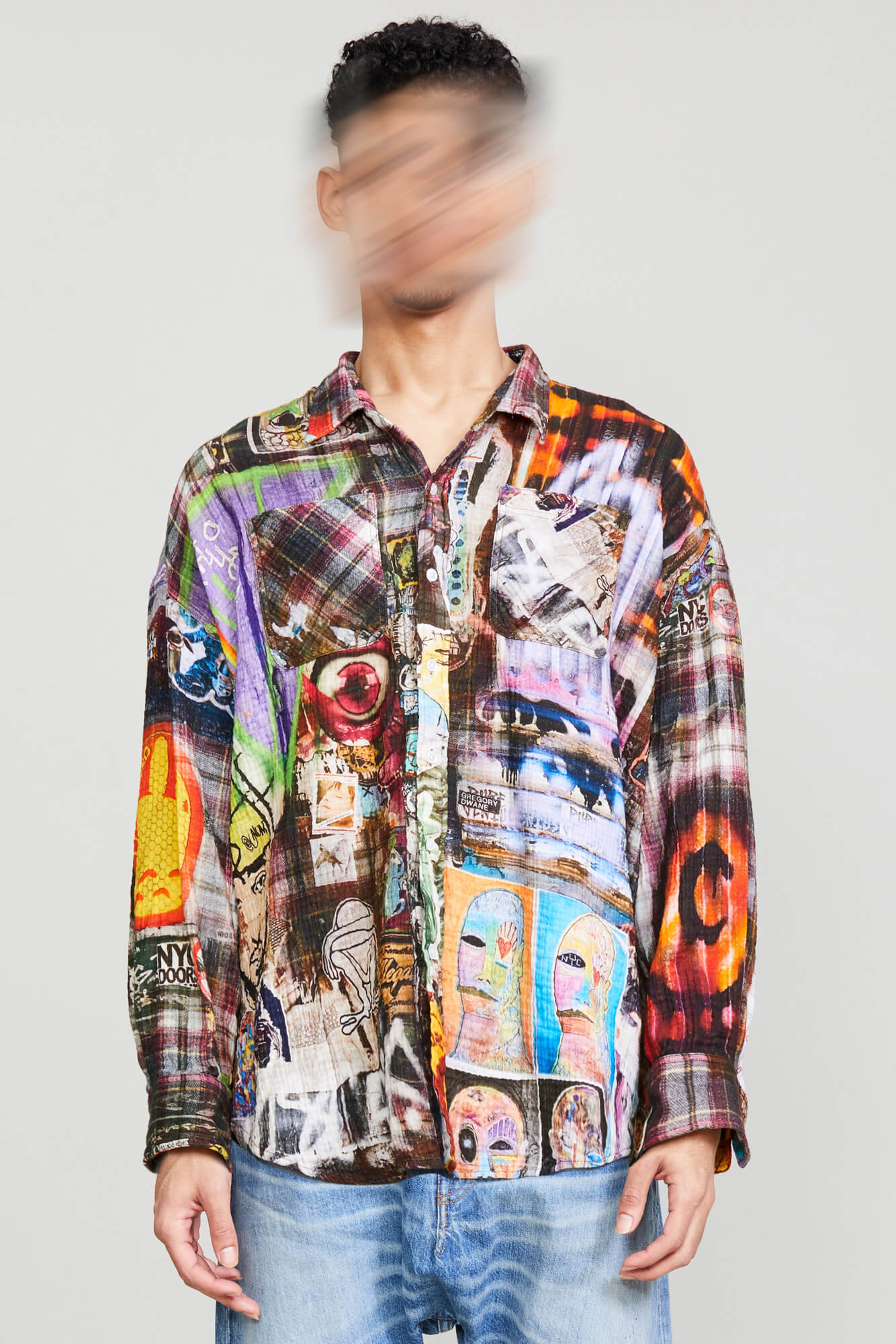 DROP NECK WORKSHIRT - GRAFFITI - R13