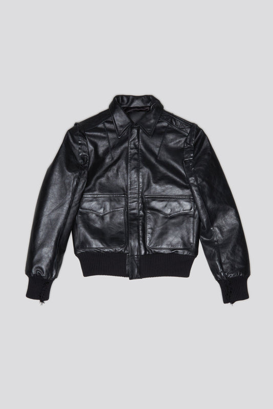 FLAT SLEEVE BOMBER - BLACK - R13