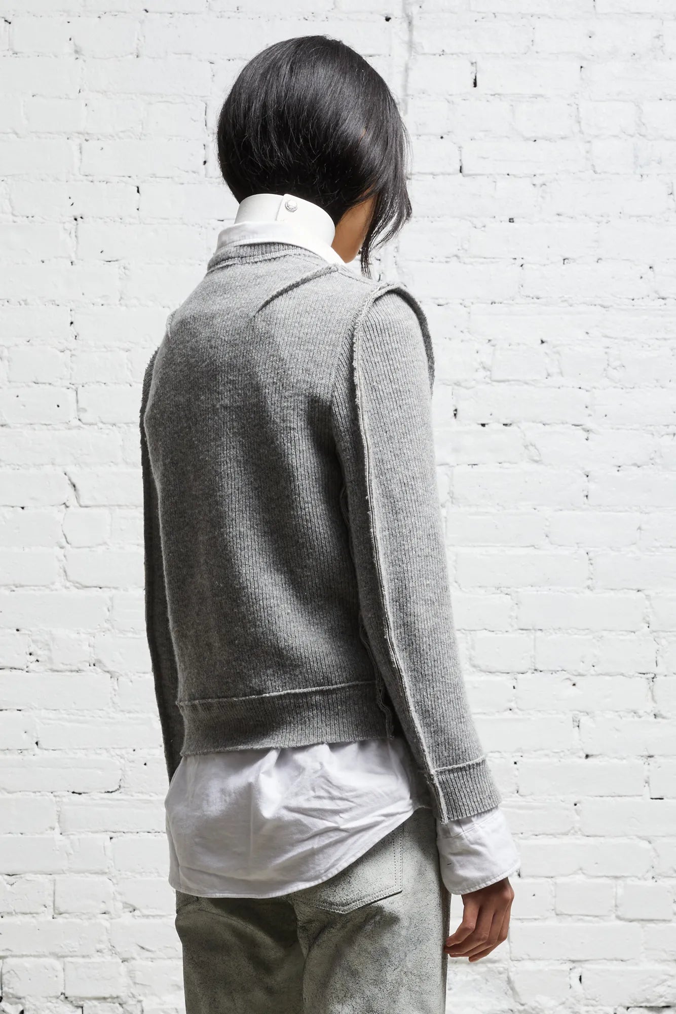 FLAT SLEEVE CREWNECK - HEATHER GREY - R13