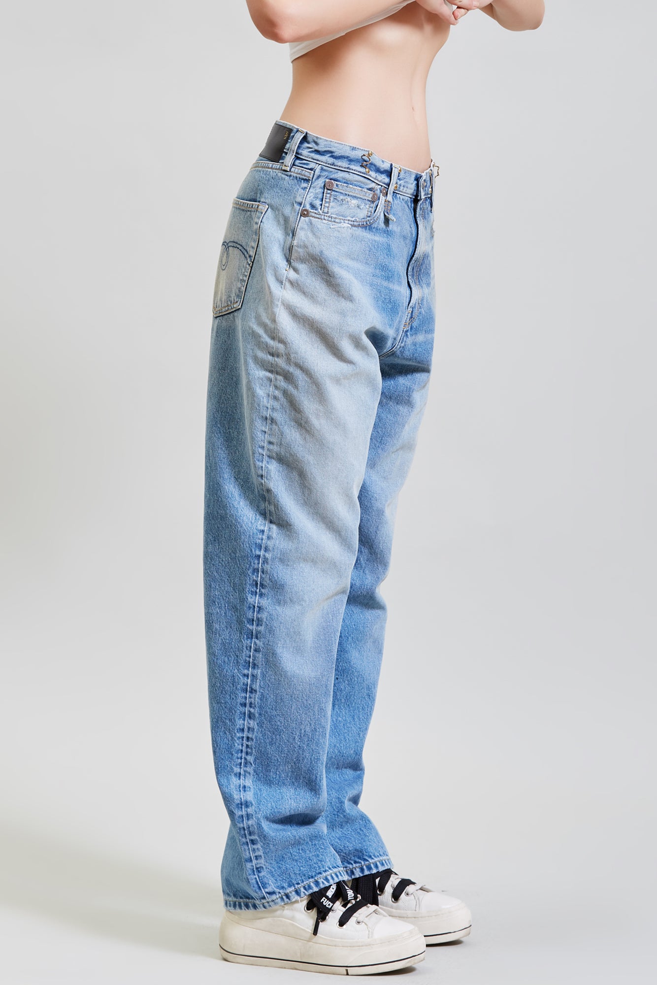 FOLD OVER JEAN - IRVING BLUE - R13