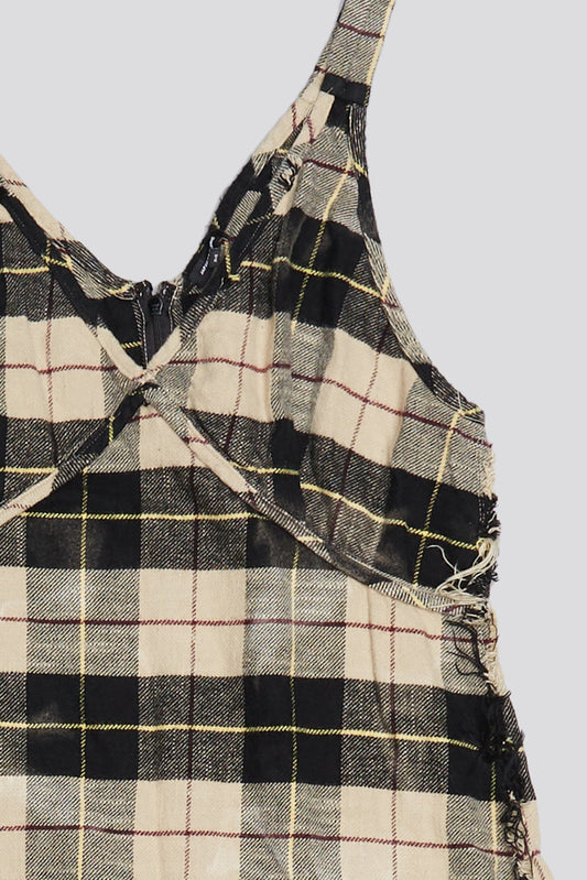 GRUNGE SLIP - BLEACHED ECRU PLAID - R13