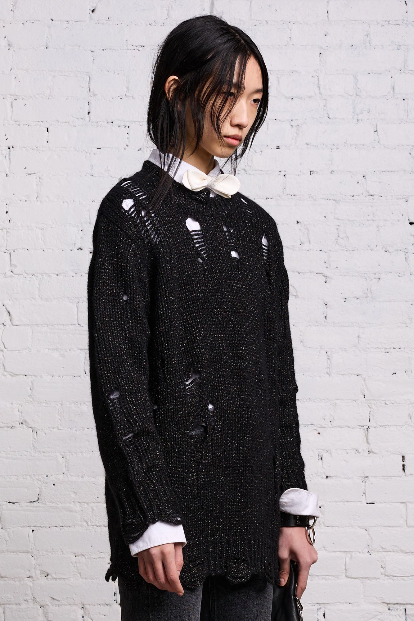 GRUNGE SWEATER - BLACK GLITTER - R13