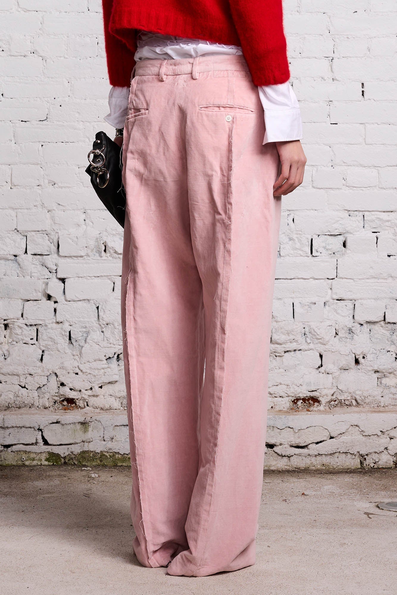 INVERTED TROUSER - PINK VELVET - R13