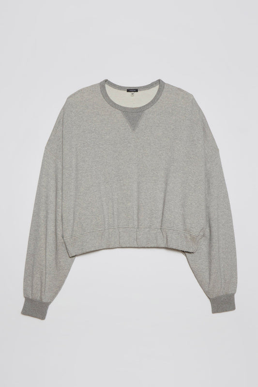 JUMBO CROPPED CREWNECK - HEATHER GREY - R13