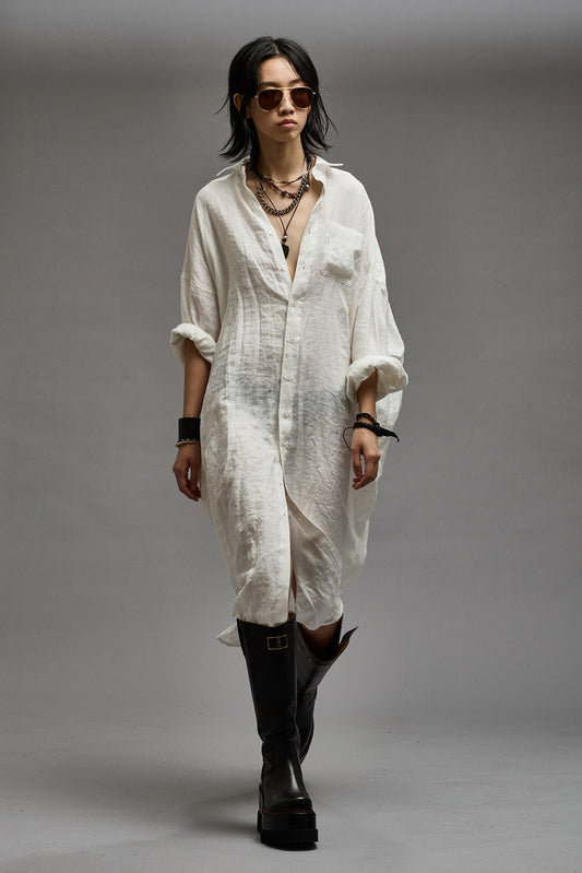 JUMBO SHIRTDRESS - WHITE - R13