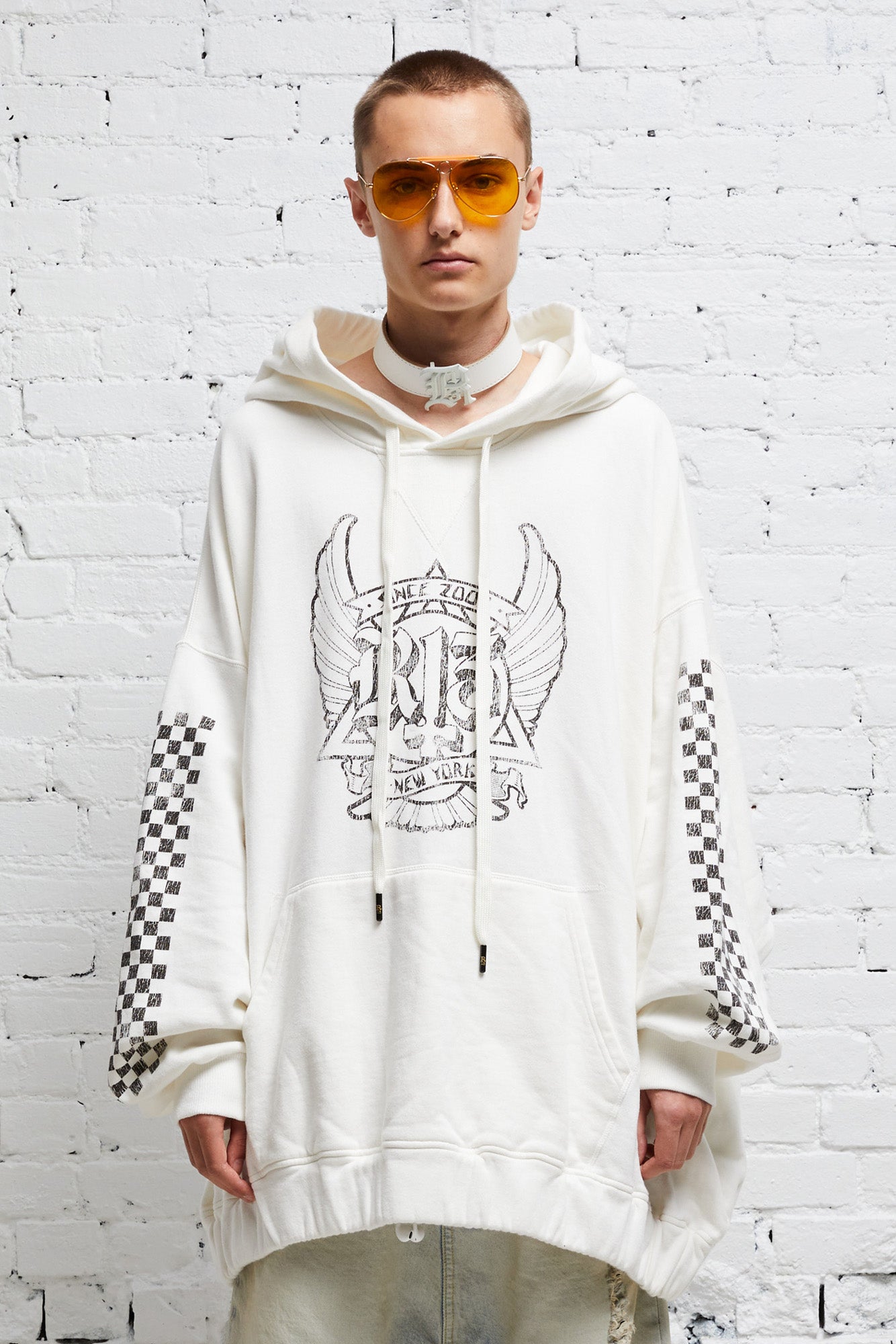 JUMBO SKATE HOODIE - WHITE - R13