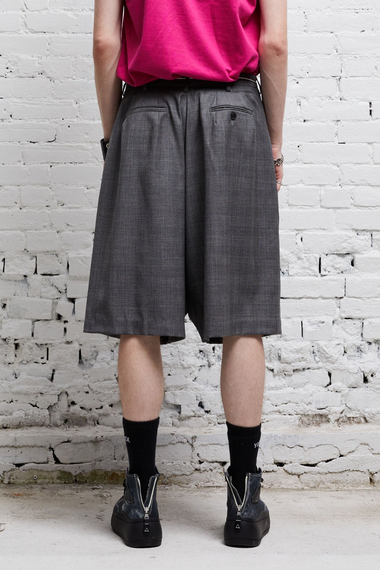 JUMBO TAILORED SHORT - DARK GLEN PLAID - R13