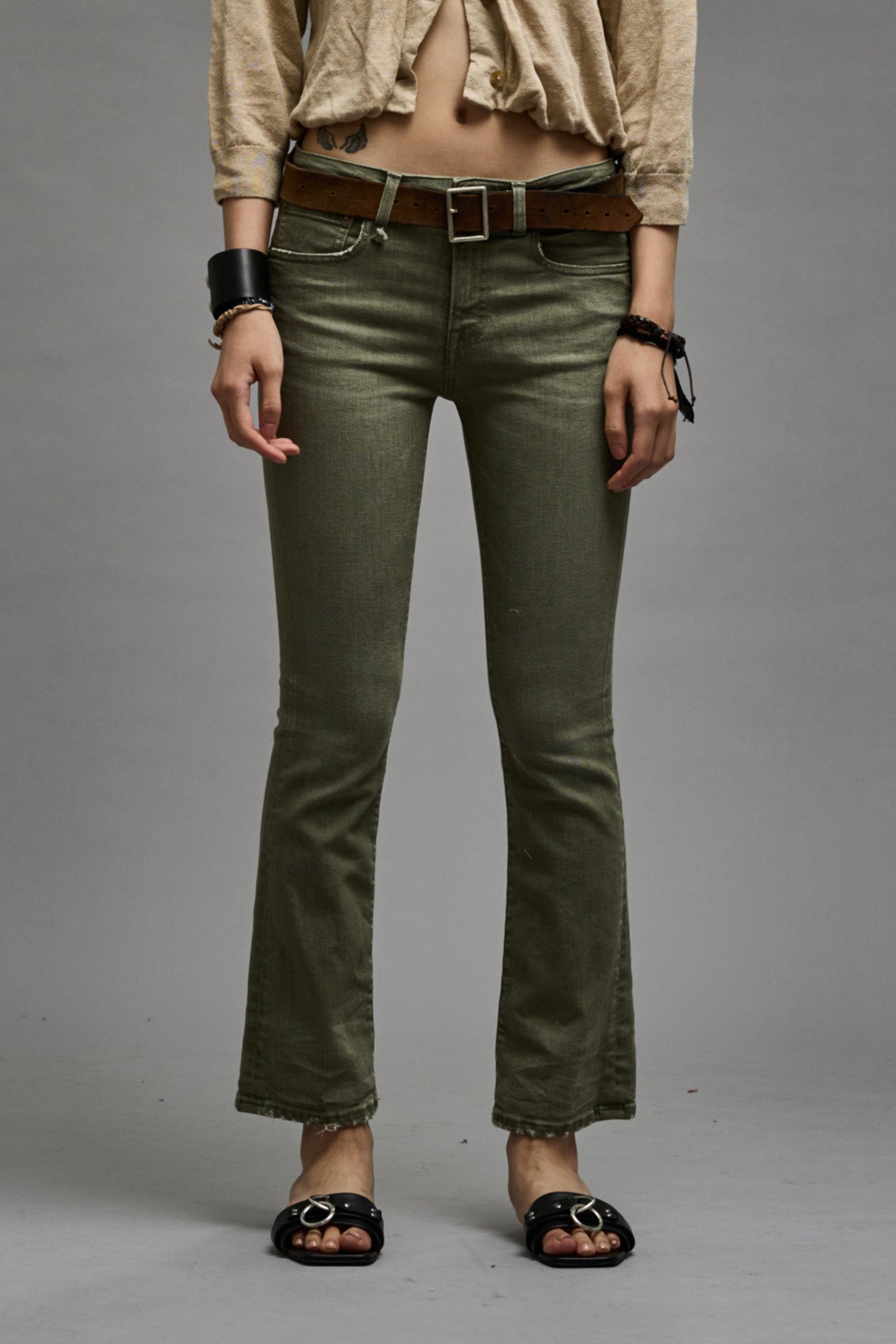 KICK FIT - OLIVE GREEN STRETCH - R13