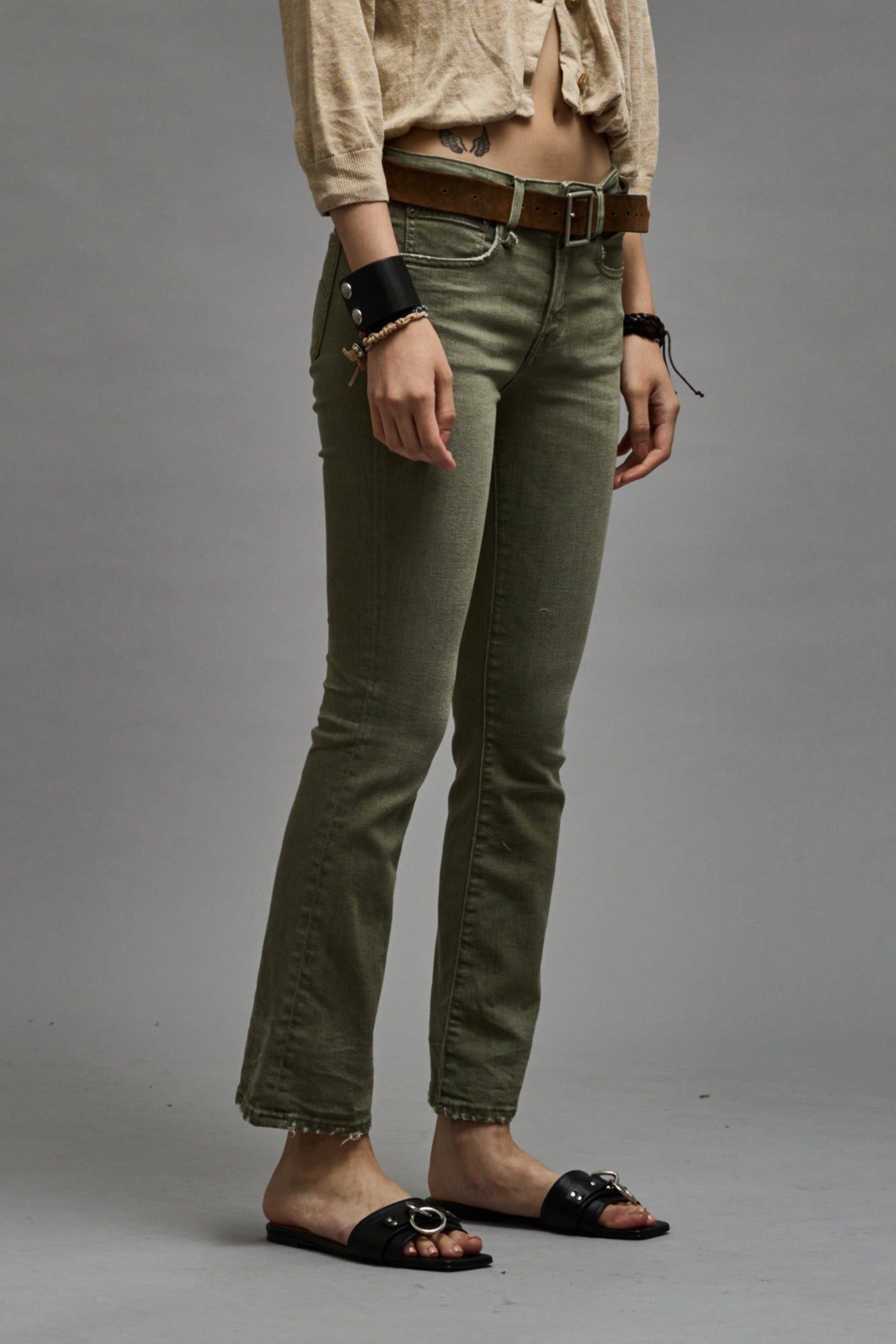 KICK FIT - OLIVE GREEN STRETCH - R13