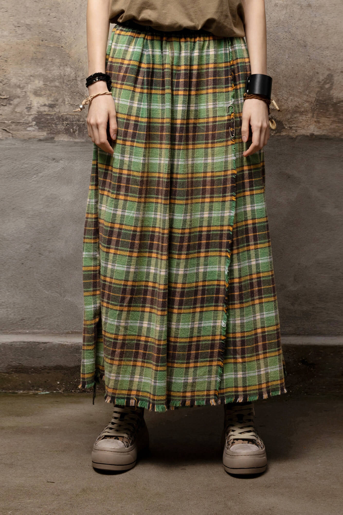 KILT SKIRT - GREEN PLAID - R13