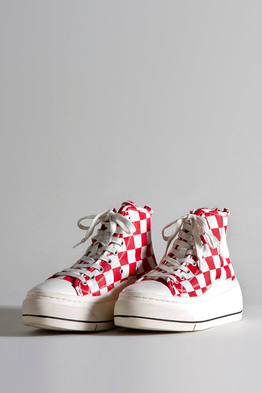 KURT HIGH TOP SNEAKER - RED CHECKER - R13