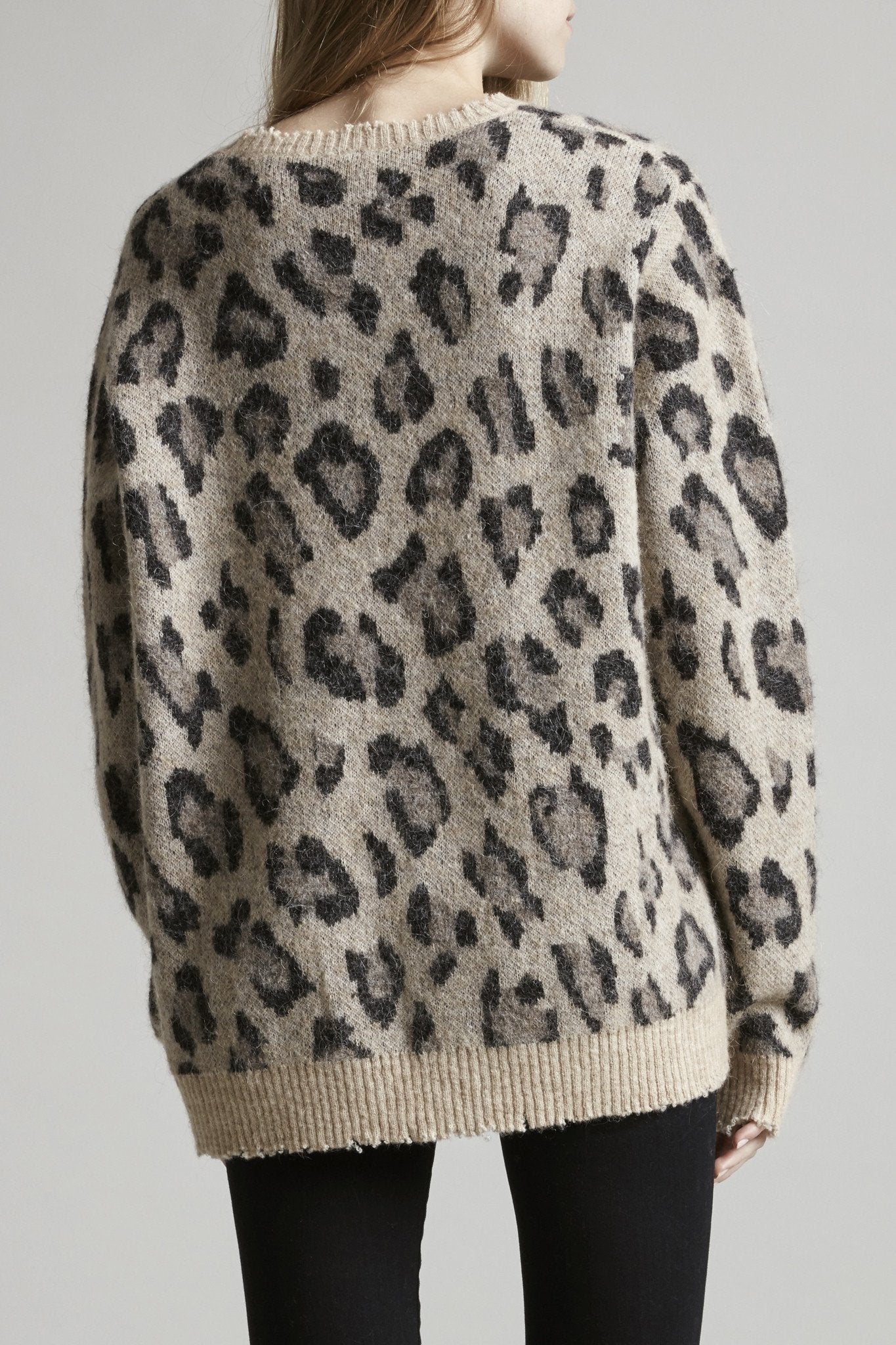 LEOPARD CASHMERE CREWNECK SWEATER - R13