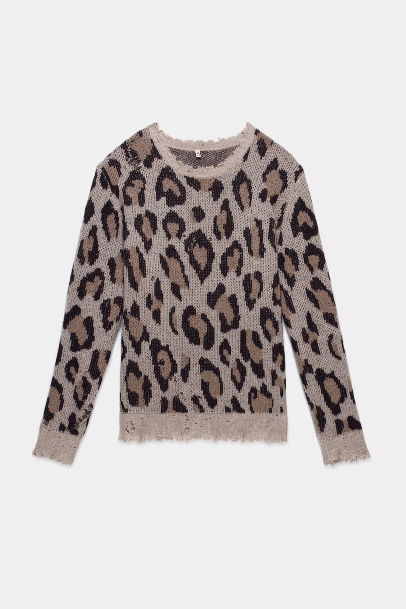 LEOPARD CASHMERE CREWNECK SWEATER - R13