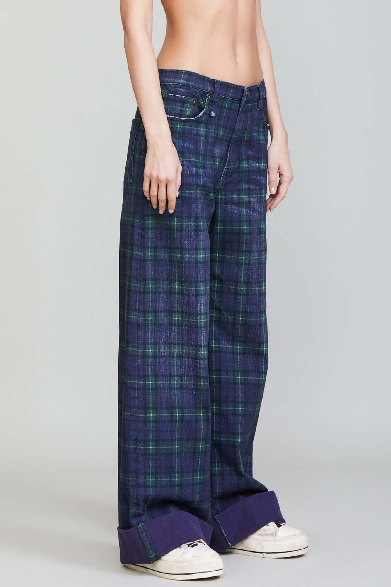 LISA BAGGY JEAN - PRINTED TARTAN - R13