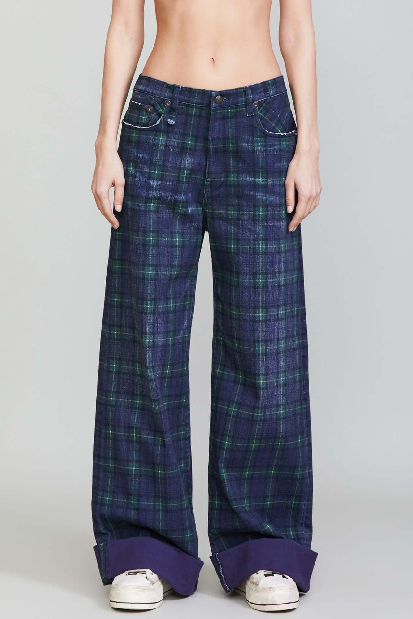 LISA BAGGY JEAN - PRINTED TARTAN - R13