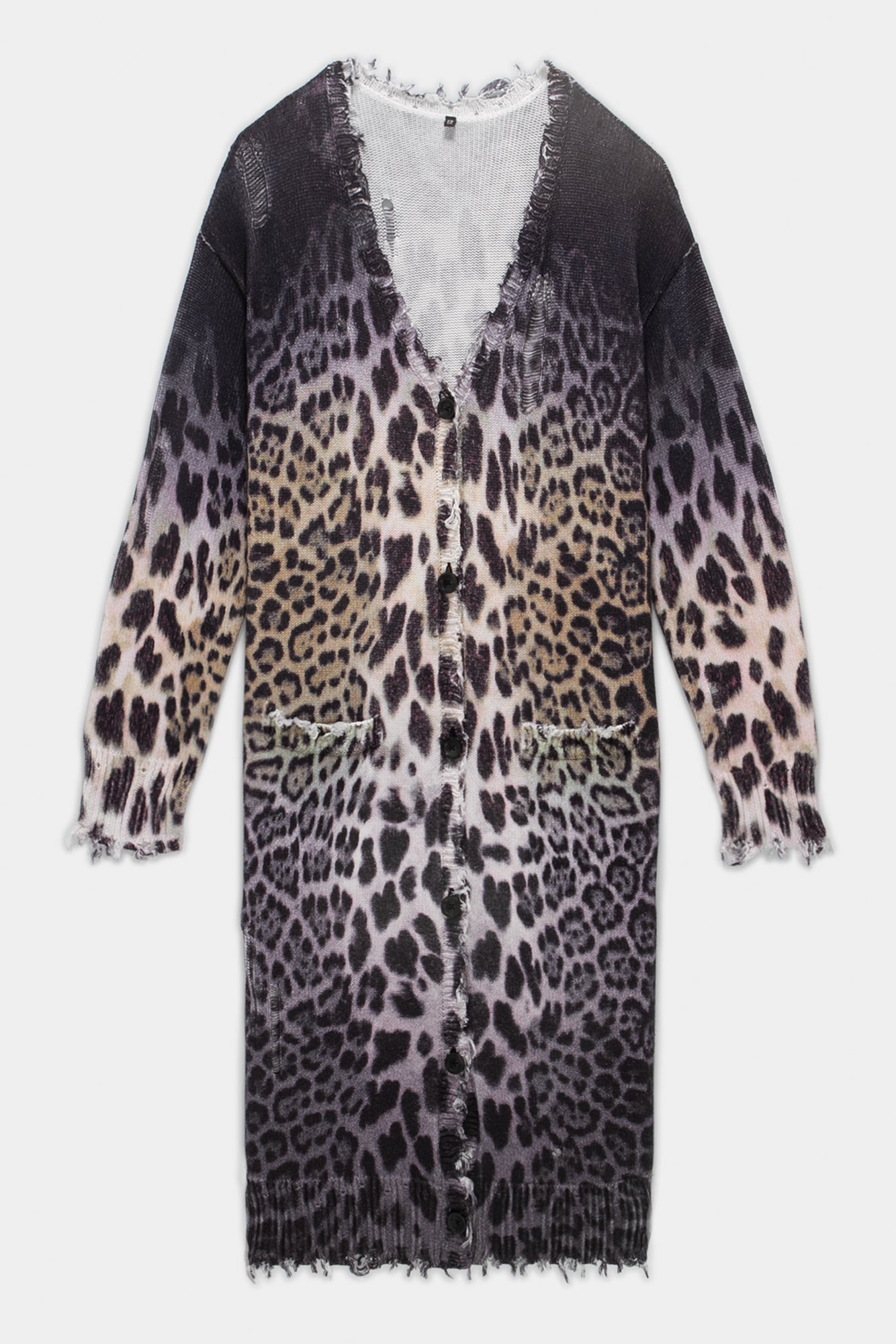 LONG CARDIGAN - FADED LEOPARD - R13