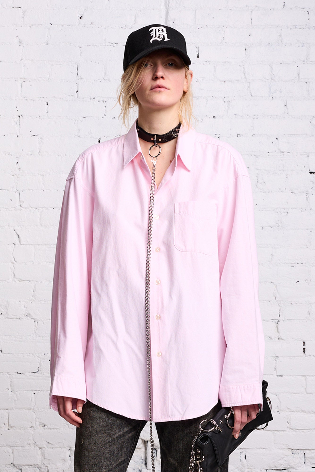 LONG SLEEVE BUTTON-UP - LIGHT PINK - R13