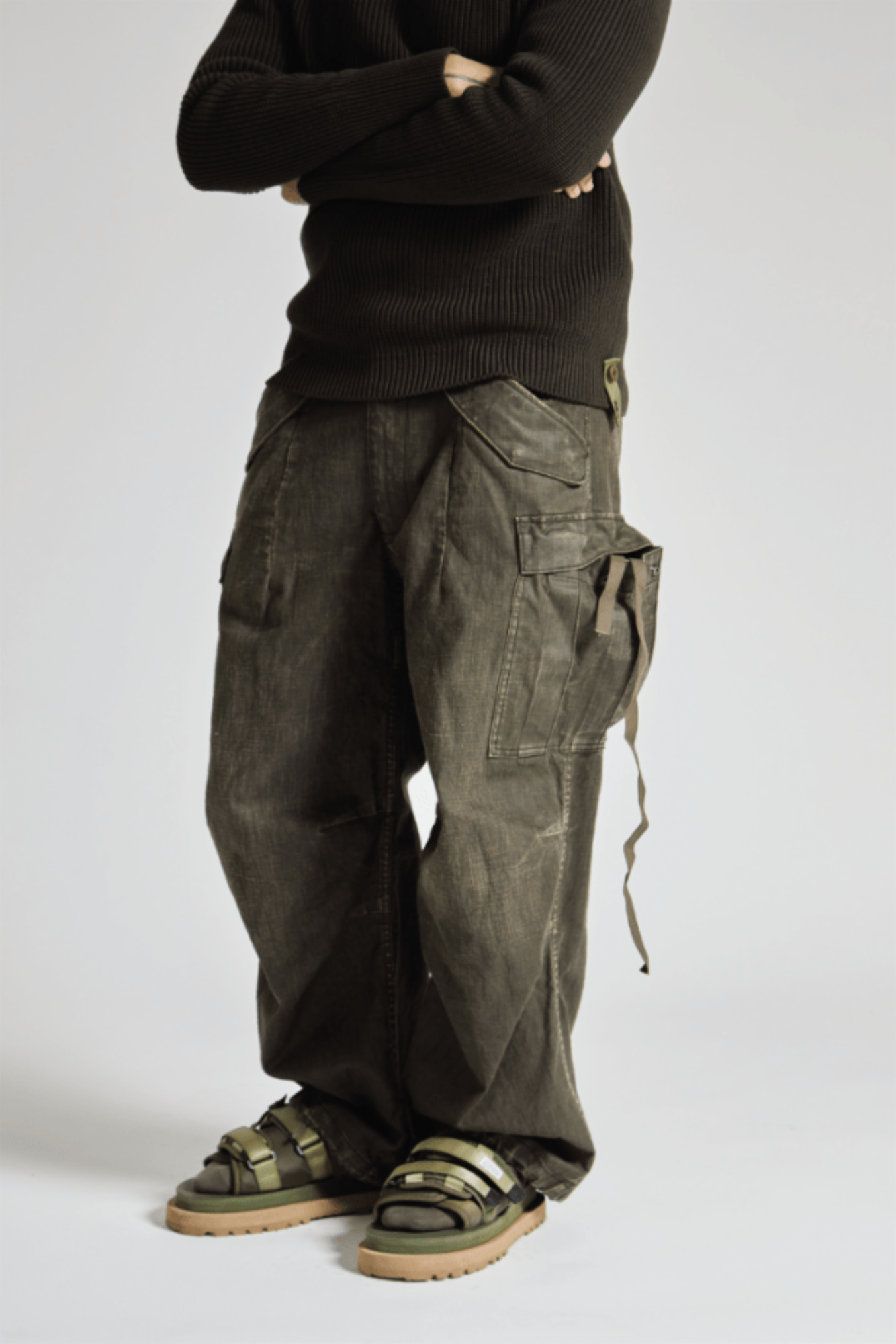 MARK MILITARY CARGO PANTS - BLACK CANVAS - R13