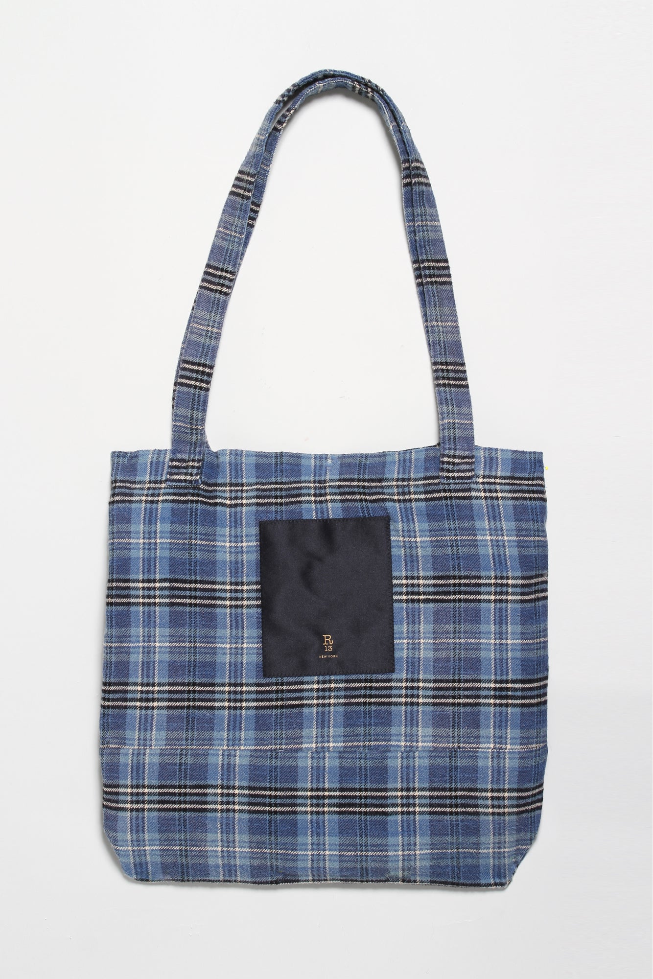 MEDIUM TOTE BAG - BLUE PLAID - R13