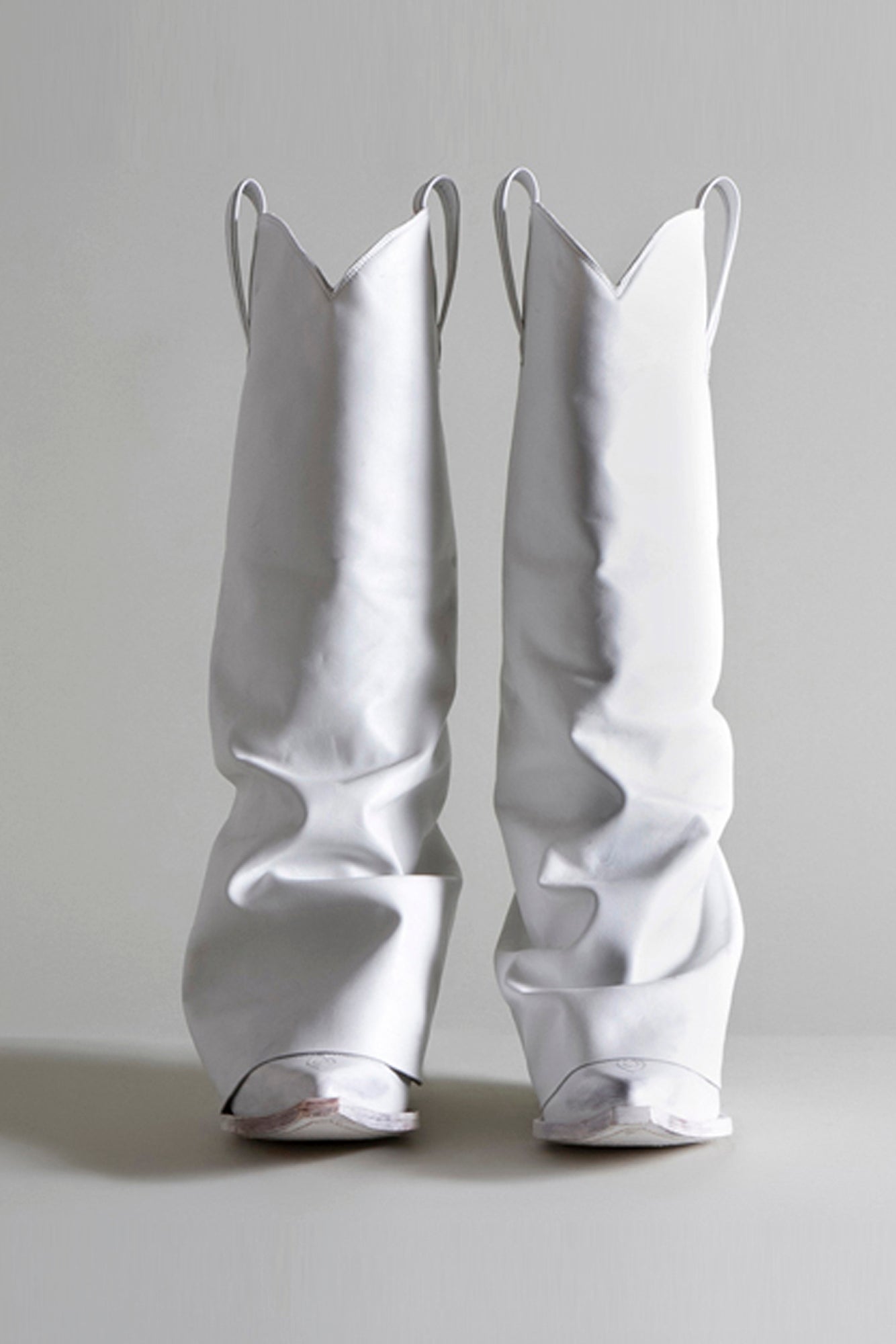 MID COWBOY BOOTS WITH SLEEVE - WHITE - R13