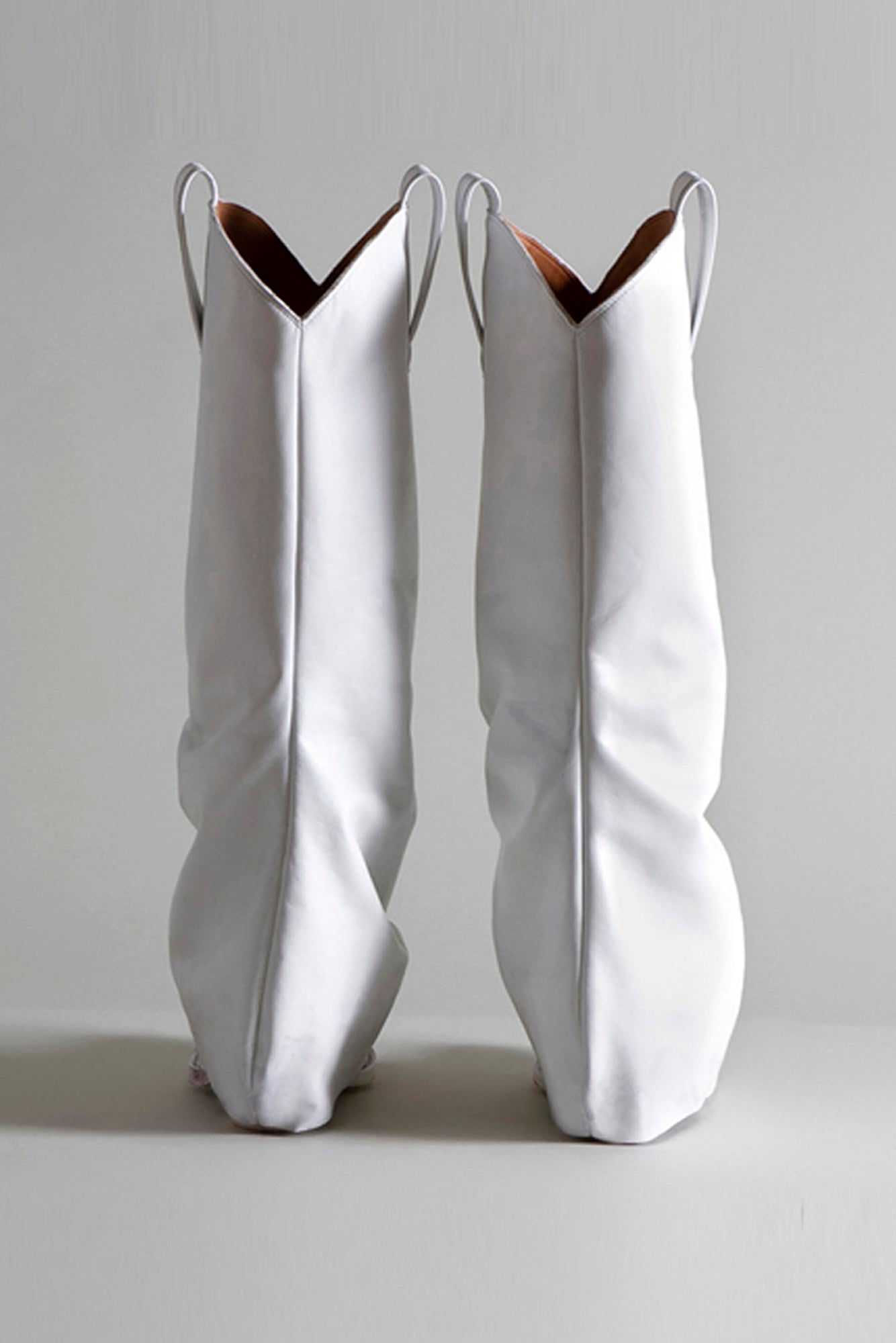 MID COWBOY BOOTS WITH SLEEVE - WHITE - R13