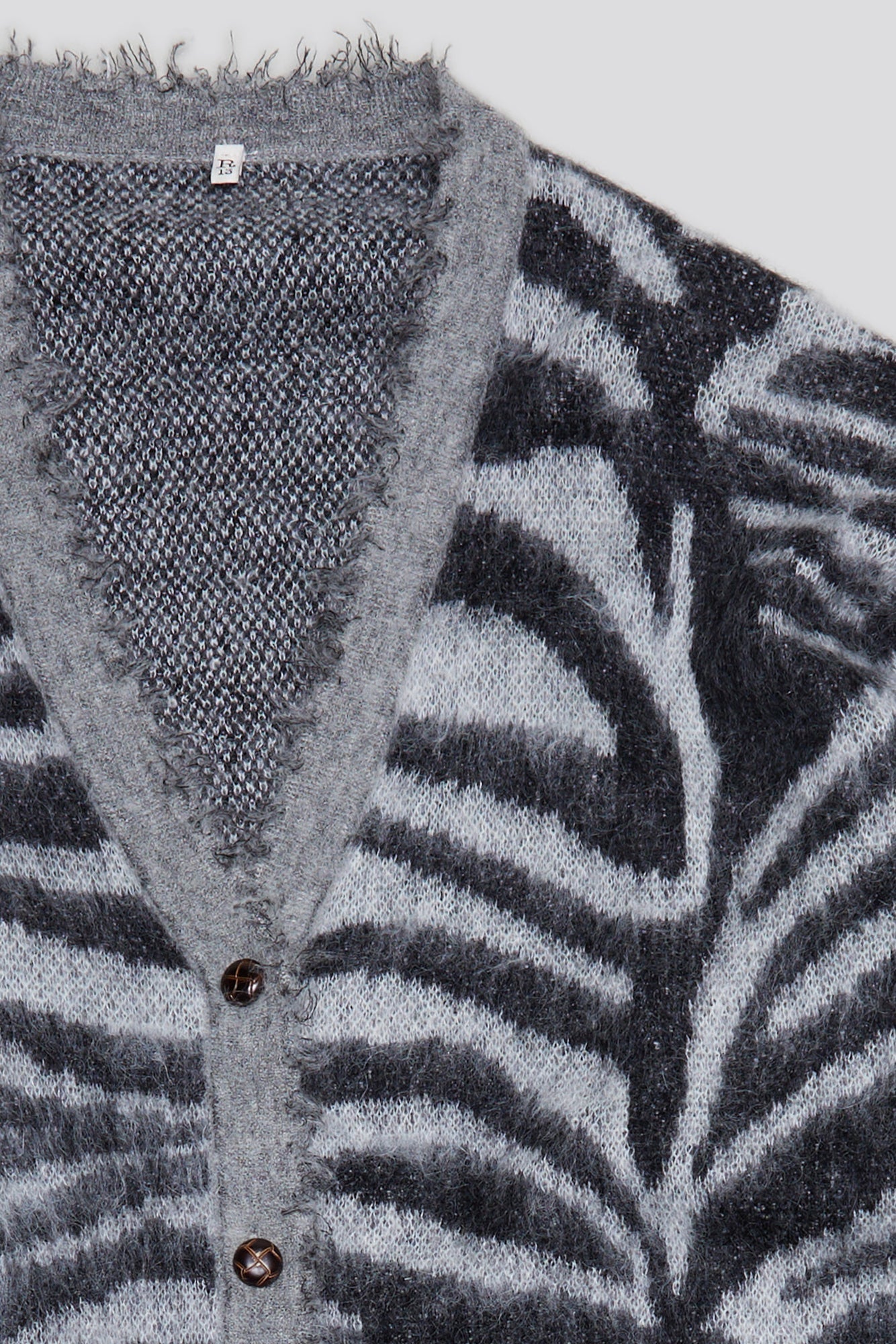 MOHAIR BOYFRIEND CARDIGAN - ZEBRA JACQUARD - R13