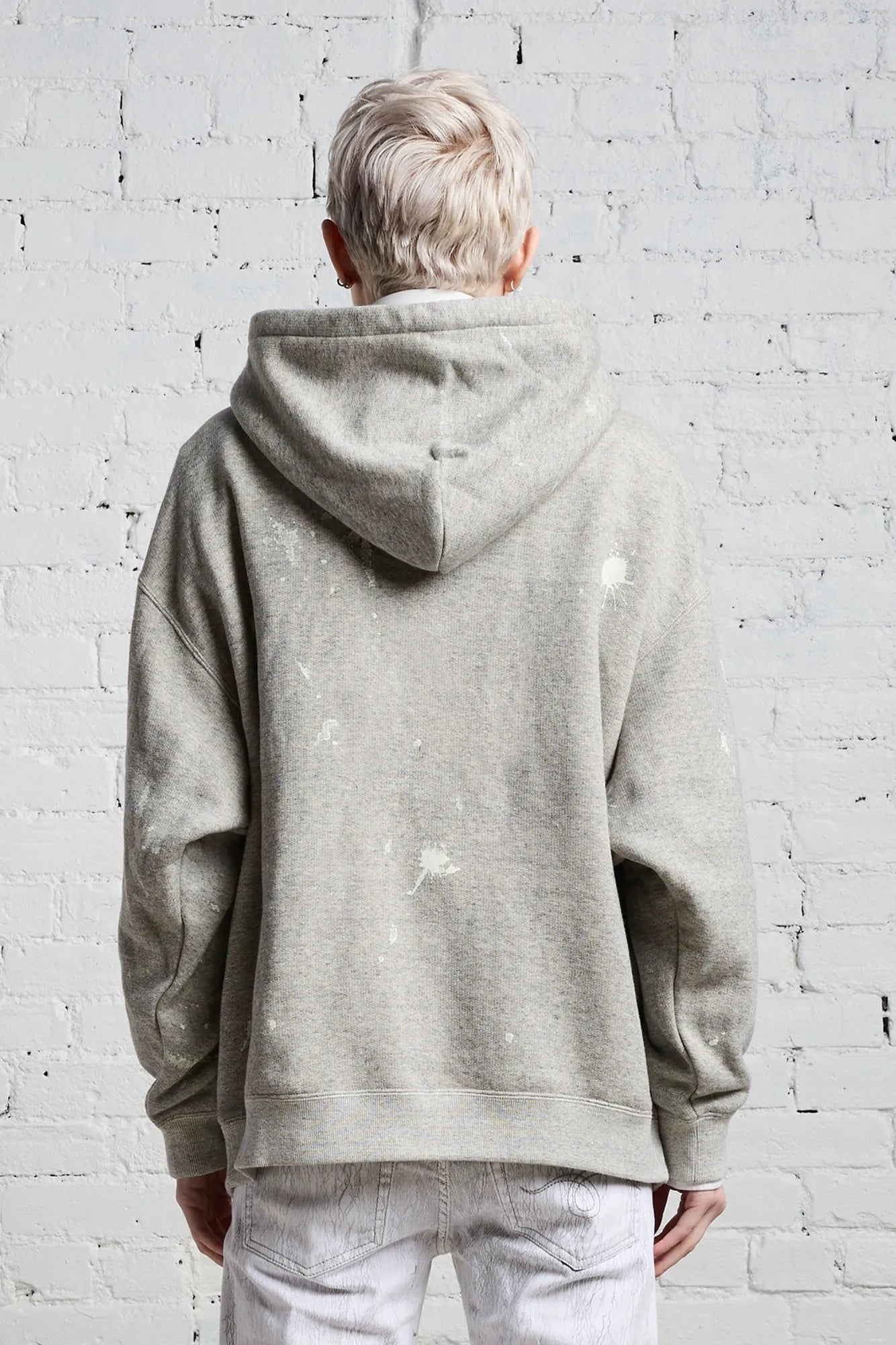 R13 NEW YORK HOODIE HEATHER GREY