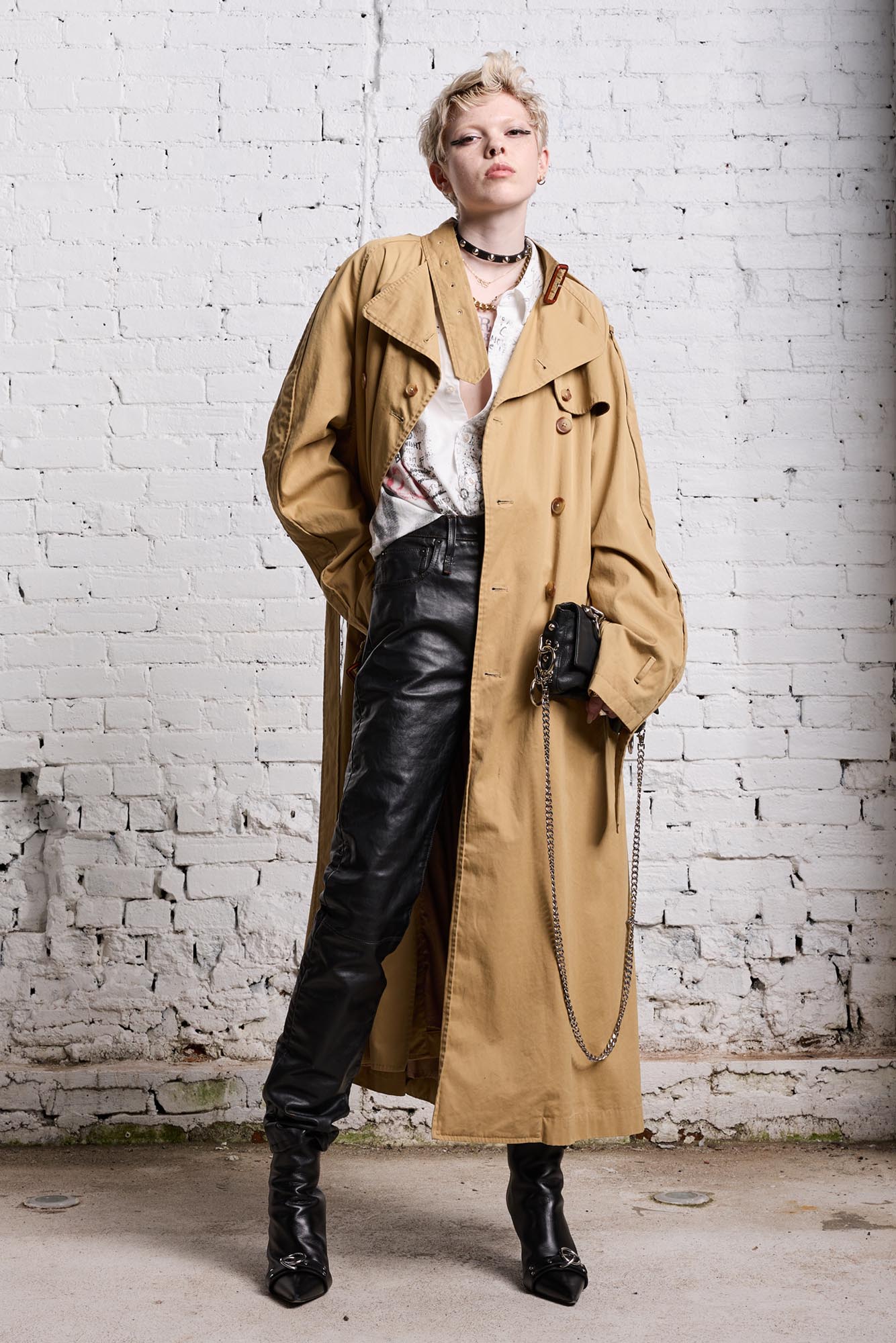 OVERSIZED DECONSTRUCTED TRENCH COAT - KHAKI - R13