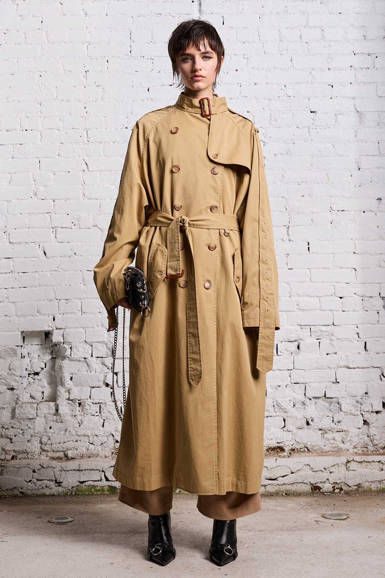 OVERSIZED DECONSTRUCTED TRENCH COAT - KHAKI - R13