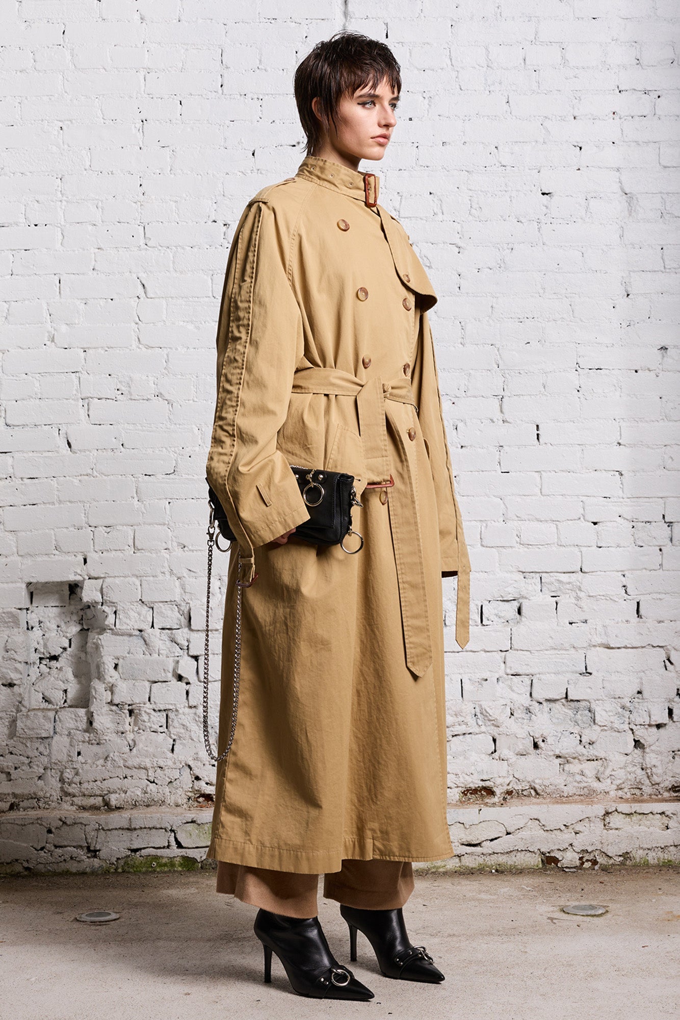 OVERSIZED DECONSTRUCTED TRENCH COAT - KHAKI - R13