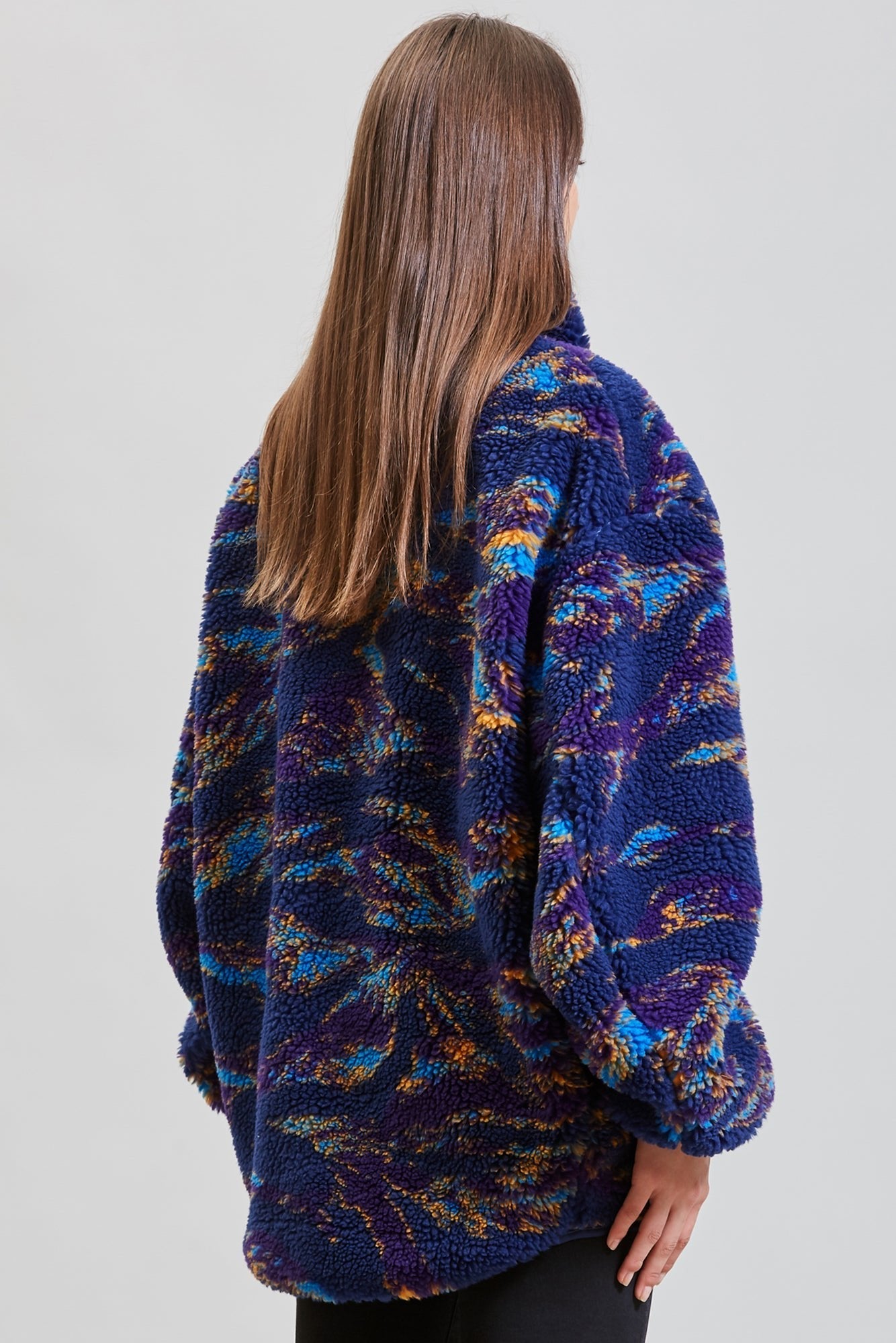 OVERSIZED FLEECE JACKET - NAVY SWIRL - R13