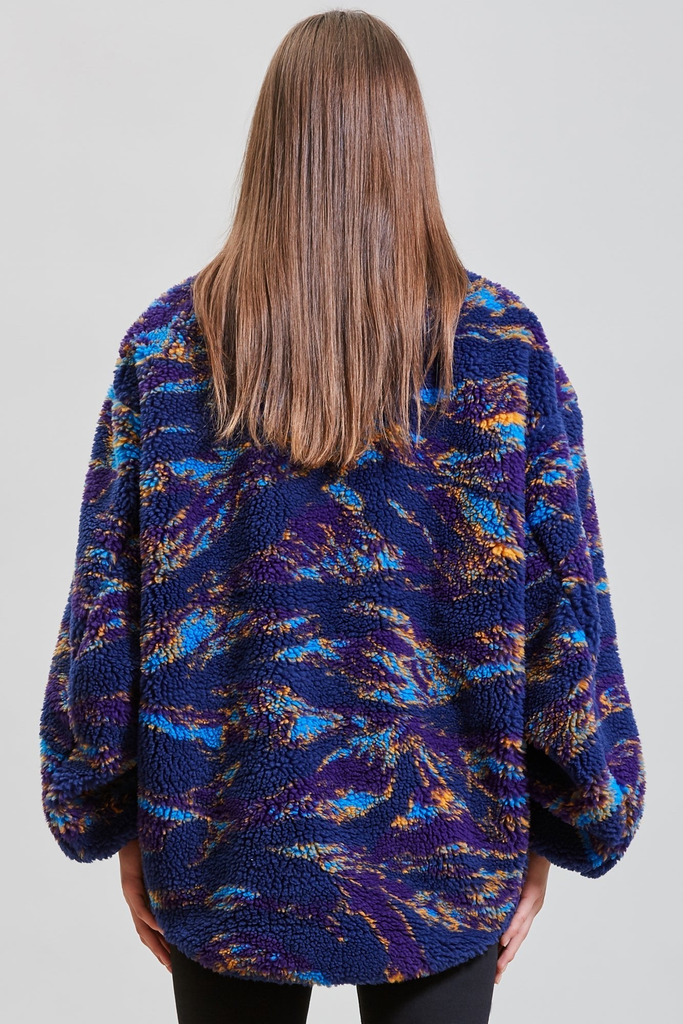 OVERSIZED FLEECE JACKET - NAVY SWIRL - R13