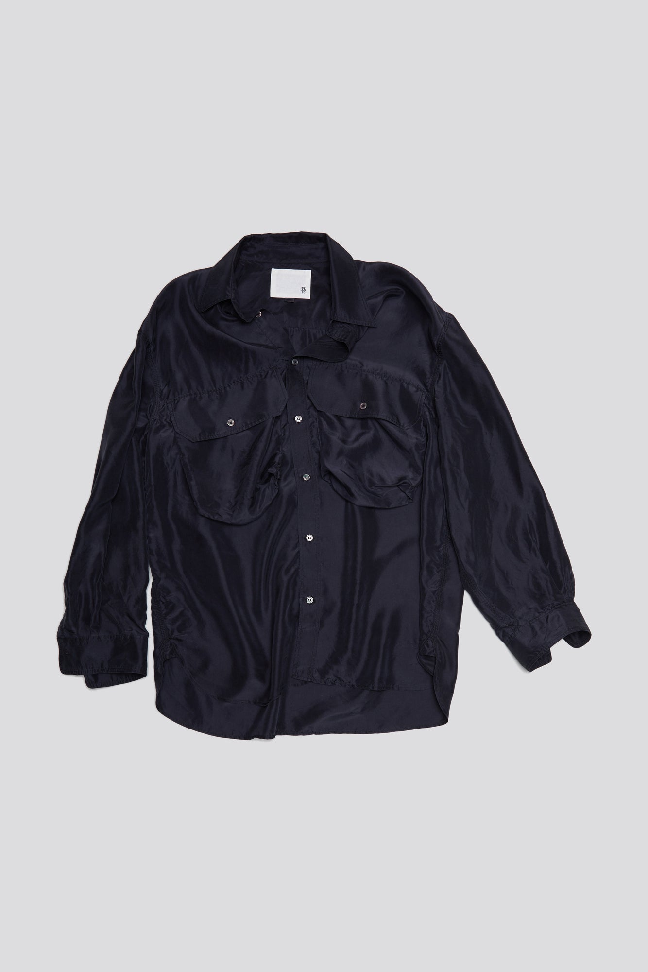 OVERSIZED POCKET SHIRT - BLACK OVERDYE - R13