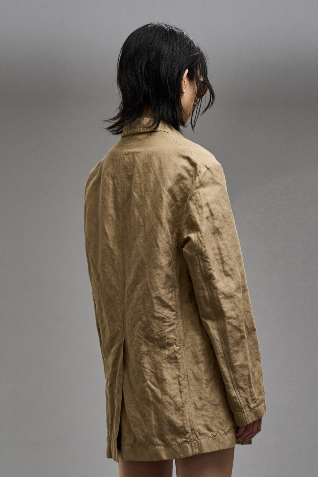 OVERSIZED RAGGED BLAZER - KHAKI - R13