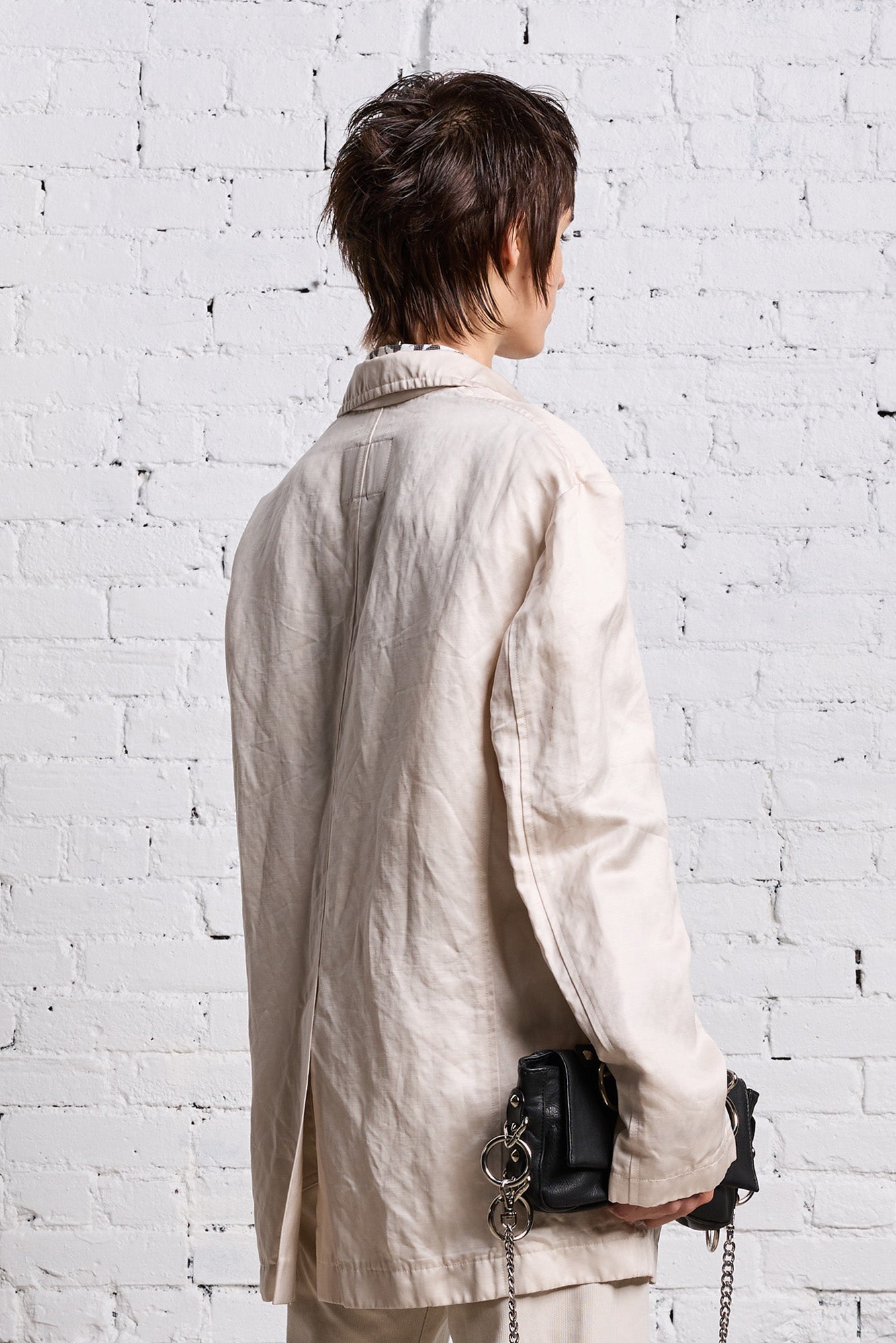 OVERSIZED RAGGED BLAZER - OYSTER - R13