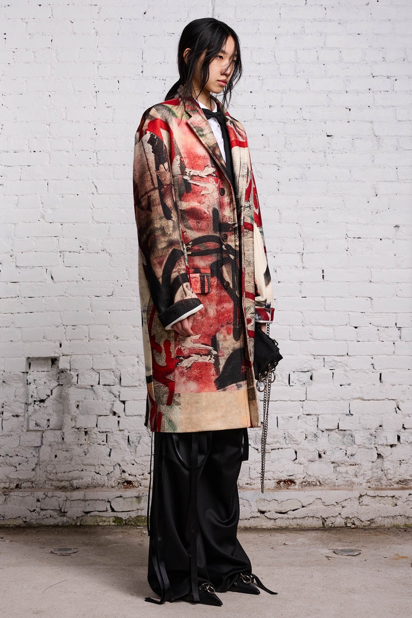 OVERSIZED RAGGED COAT - GRUNGE MURAL - R13