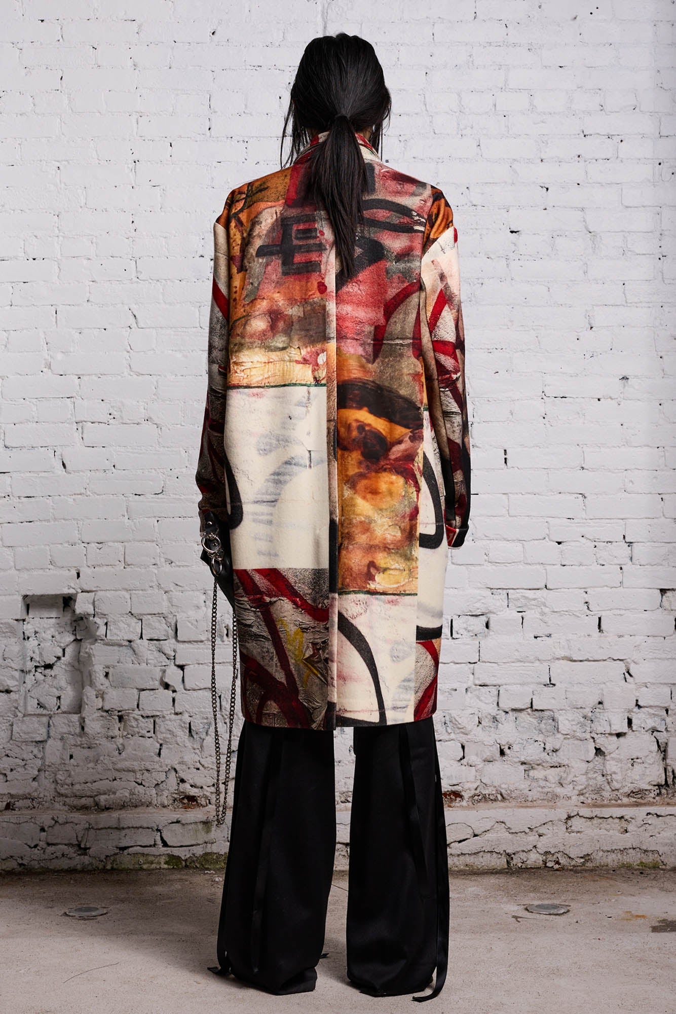 OVERSIZED RAGGED COAT - GRUNGE MURAL - R13