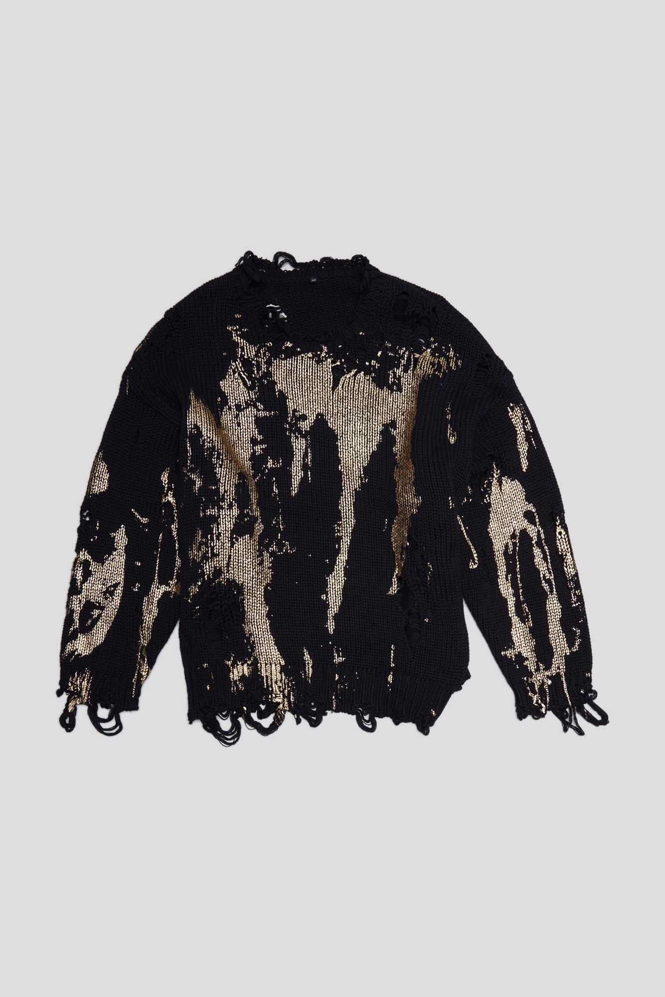 OVERSIZED SWEATER - GOLD SPLATTERED BLACK - R13